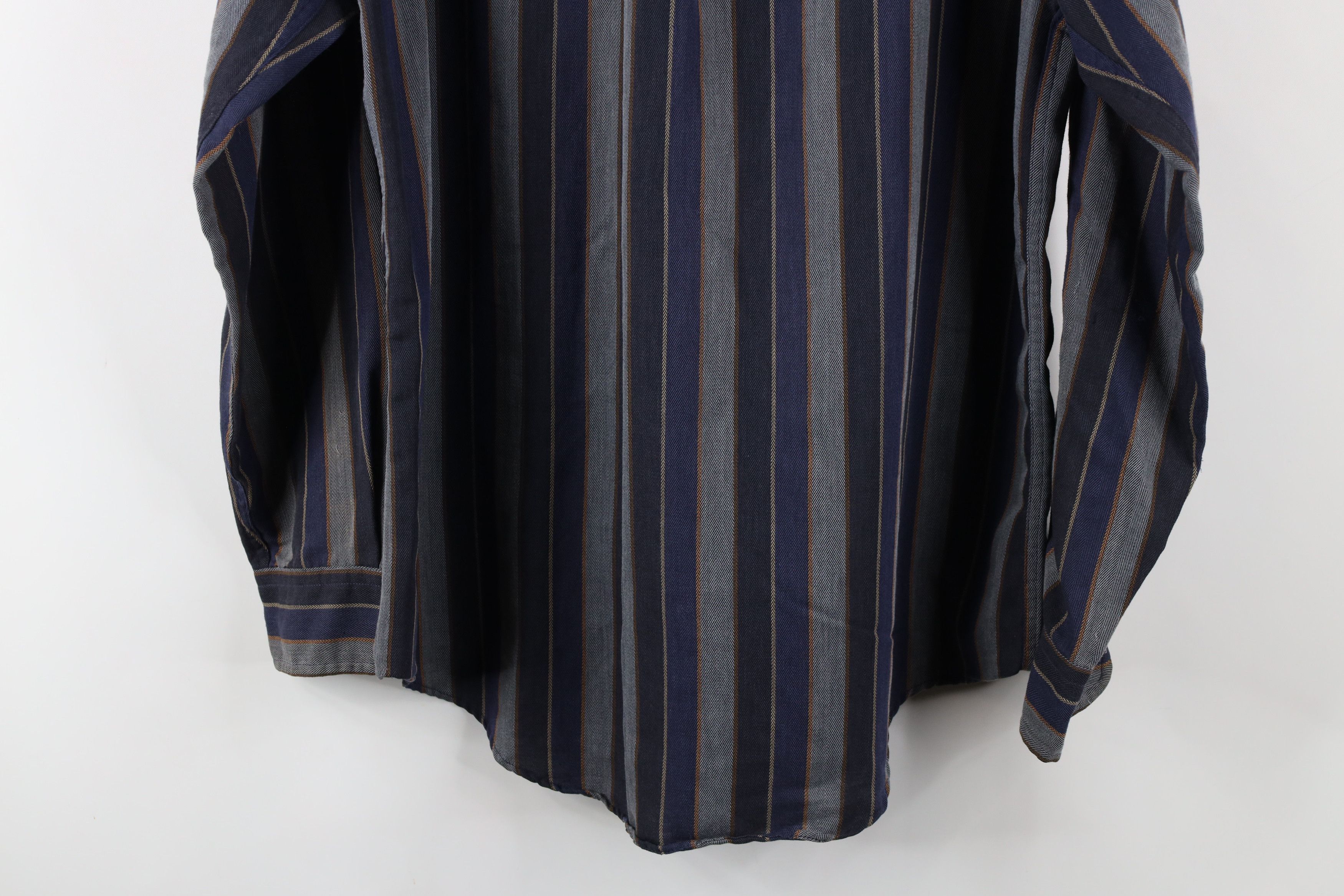 Vintage Vintage 90s Streetwear Herringbone Button Down Shirt USA Size US L / EU 52-54 / 3 - 11 Thumbnail