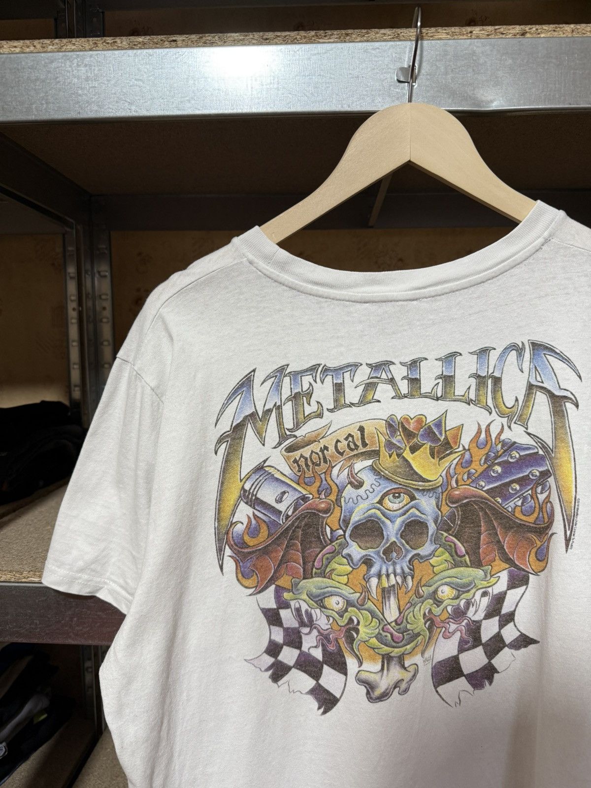 Band Tees × Vintage Vintage 2016 Metallica NorCal Skull Ed Hardy Style T-Shirt Size US XL / EU 56 / 4 - 4 Thumbnail
