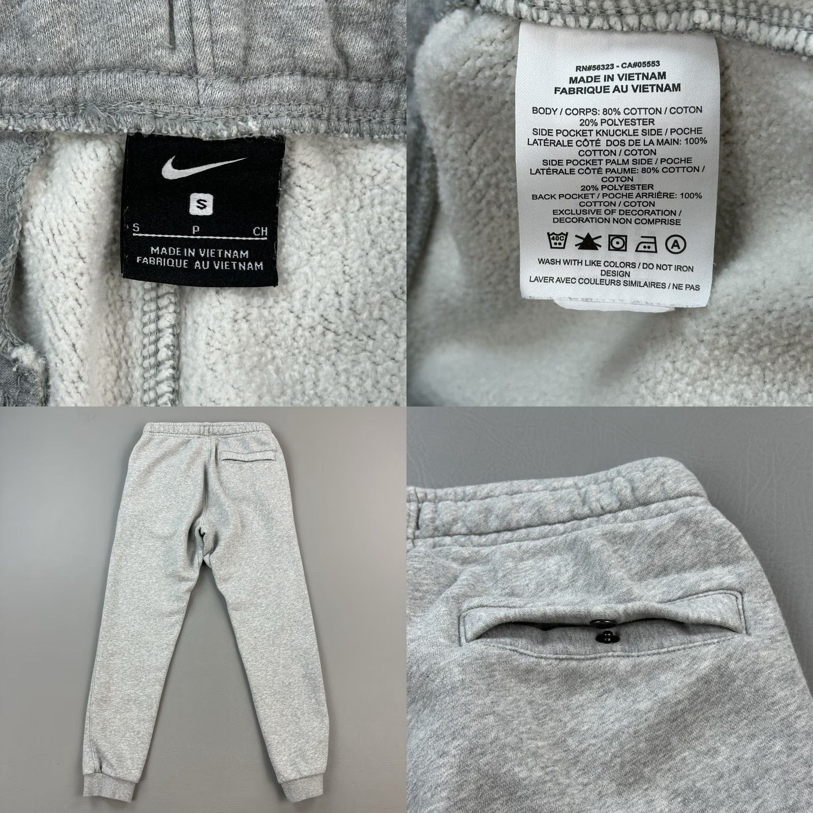 Nike Nike Sportswear Club Fleece Pants Mens Small Gray Jogger Swoosh USAF Wings Logo Size US 29 - 8 Thumbnail