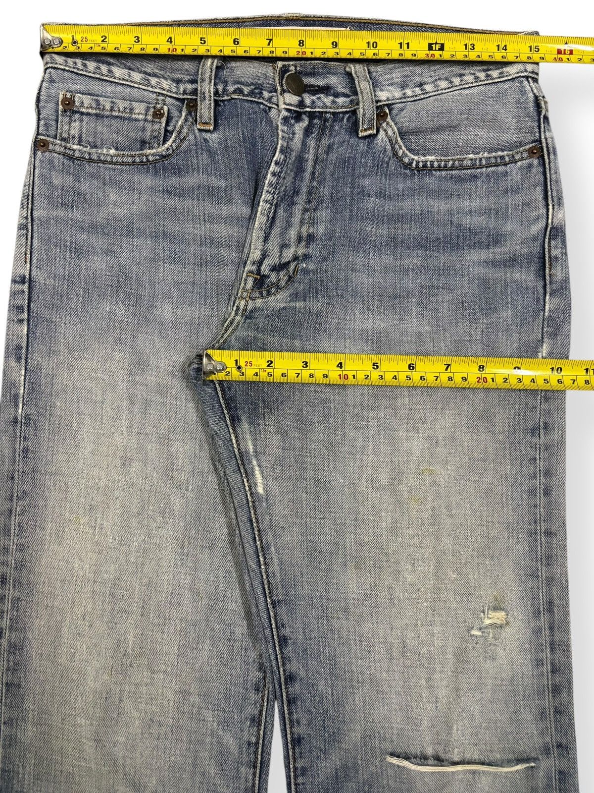 Balenciaga × Gap × Yeezy Vintage Gap 1969 Faded Slim Bootcut Distressed Grunge Jeans Size US 30 / EU 46 - 14 Thumbnail
