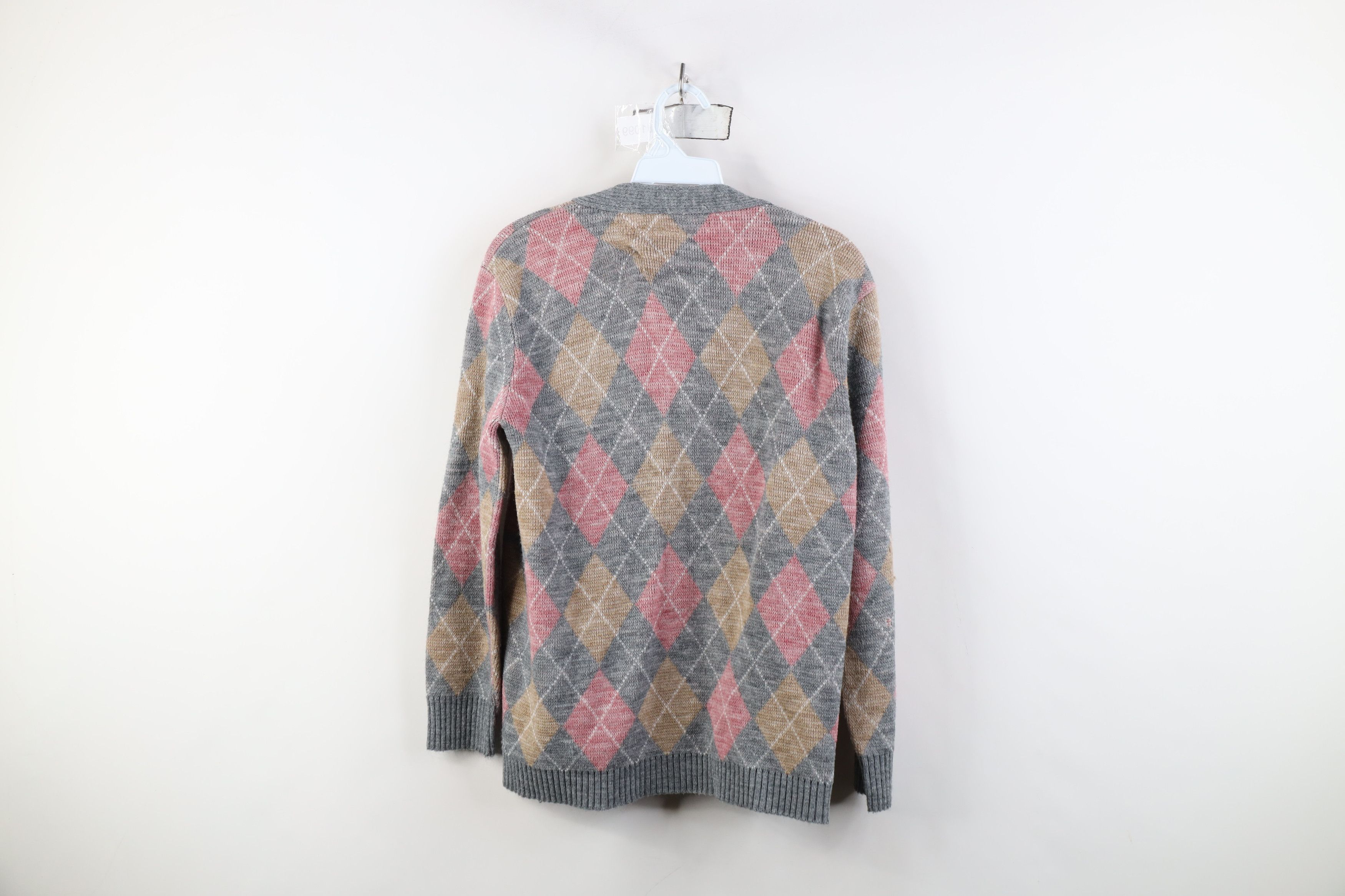 Vintage Vintage 50s 60s Streetwear Argyle Knit Cardigan Sweater Size S / US 4 / IT 40 - 10 Thumbnail
