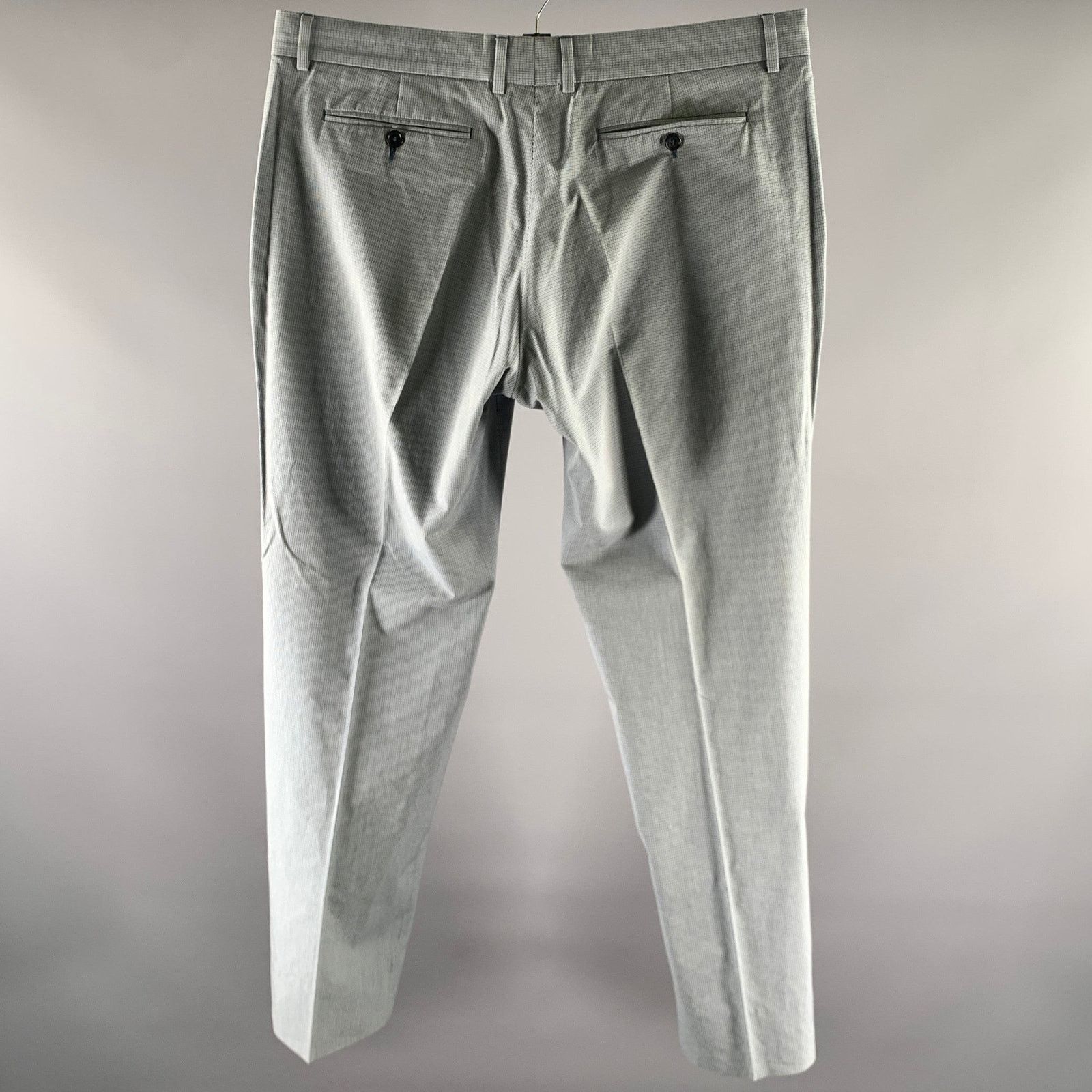 Paul Smith PS by PAUL SMITH Size 38 Blue Grey Grid Cotton Dress Pants Size US 38 / EU 54 - 3 Thumbnail