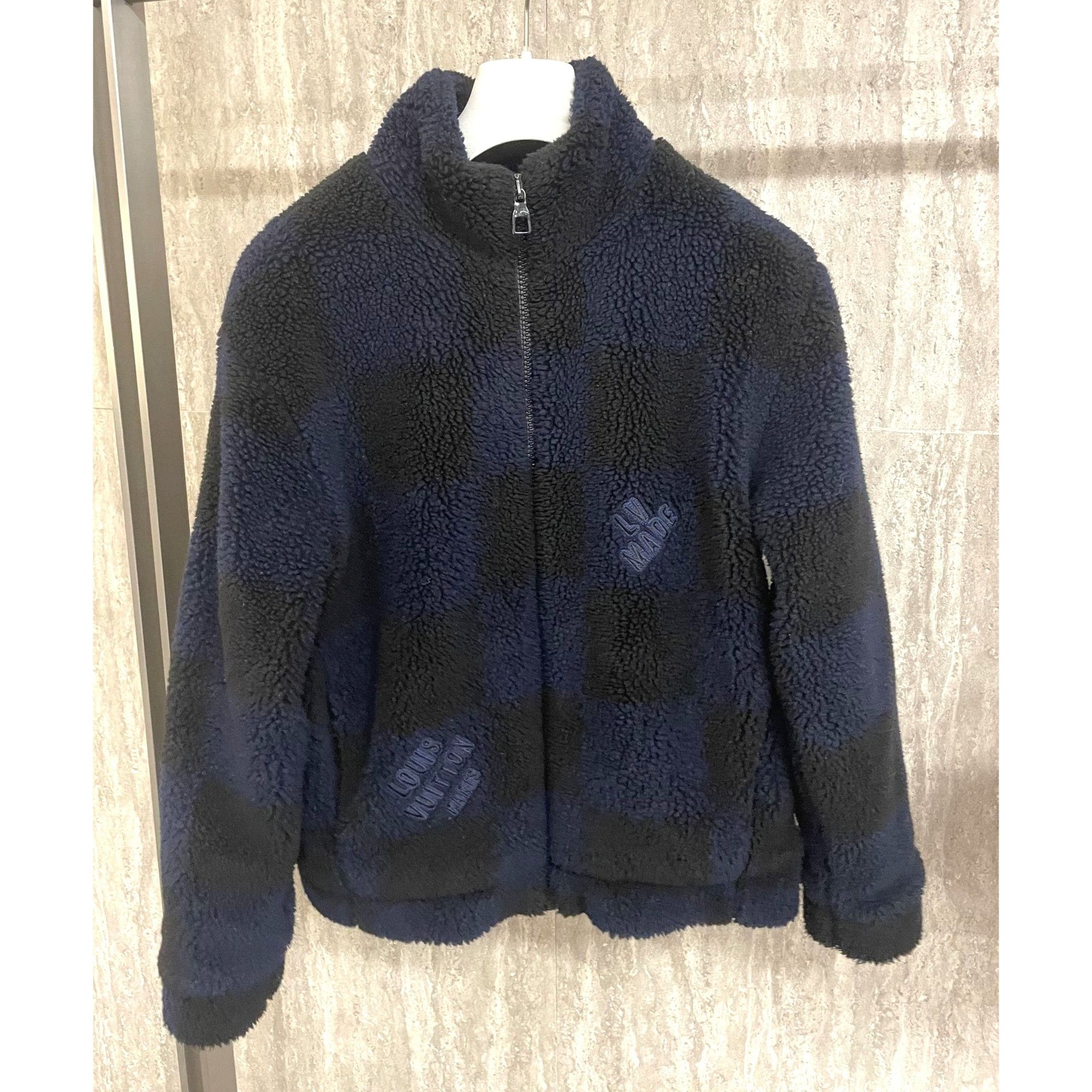 Louis Vuitton Louis Vuitton Checkered Navy & Black Sherpa Jacket Mens Full Size US XXL / EU 58 / 5 - 1 Thumbnail