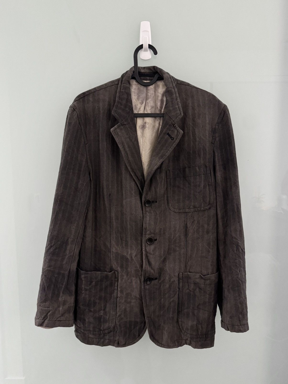 Comme des Garcons Homme Comme des Garçons AD2004 Distressed Faded Blazer Size 38S - 1 Thumbnail