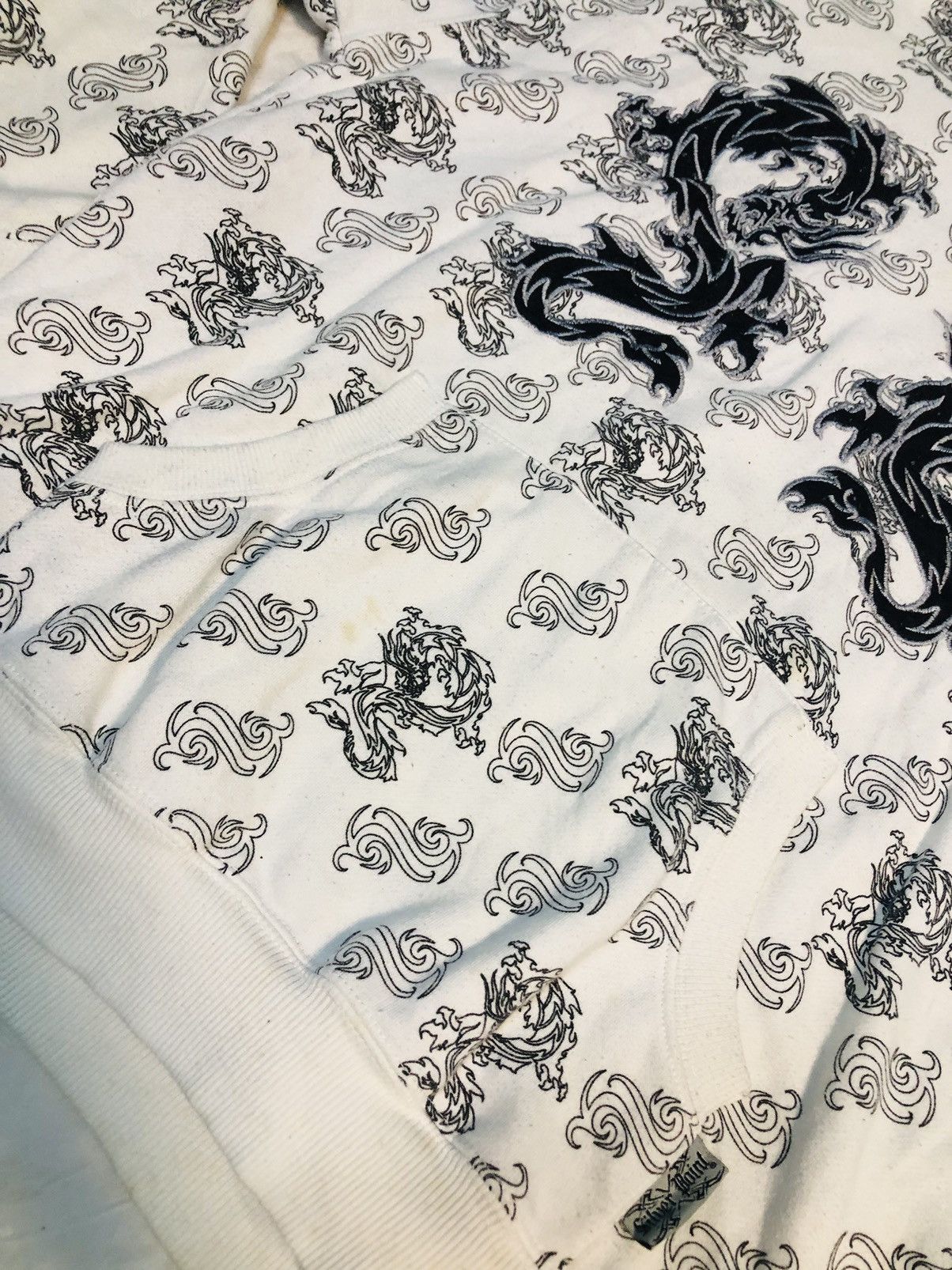 Japanese Brand Silver Point Dragon Design Hoodie (4) Size US M / EU 48-50 / 2 - 4 Thumbnail