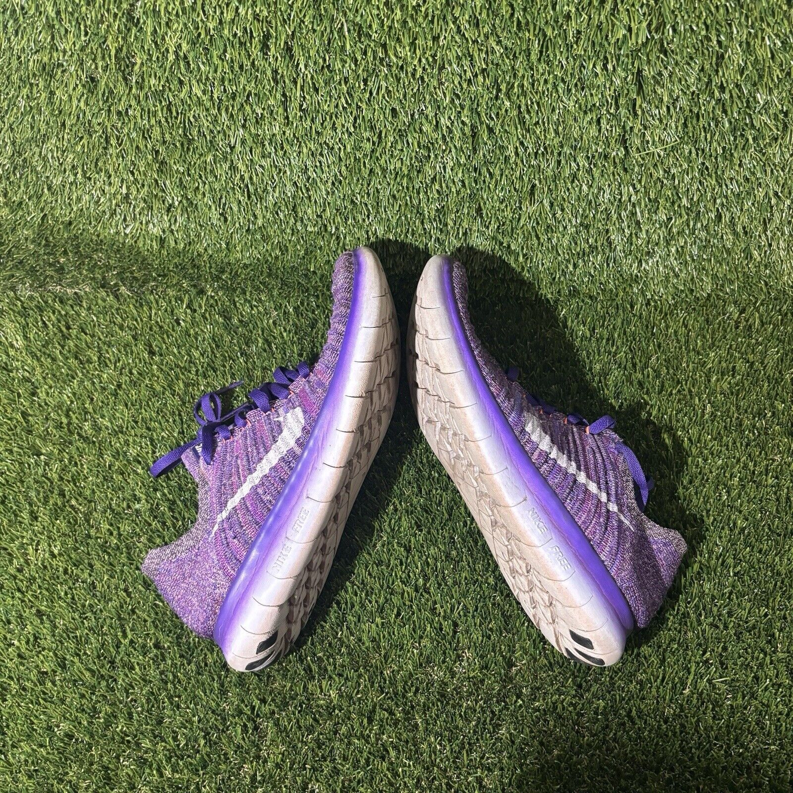 Nike Size 8 - Nike Free RN Flyknit Hyper Purple Women's Size US 8 / IT 38 - 4 Thumbnail