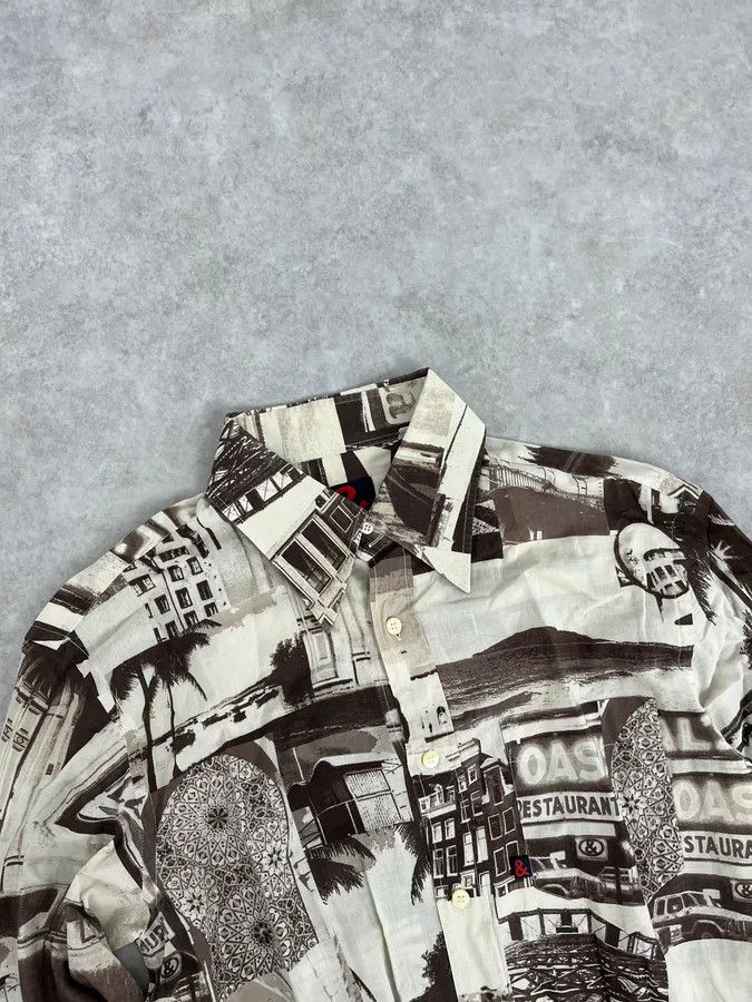 Dolce & Gabbana 1990s Dolce & Gabbana Brown & White Photography Shirt Size US M / EU 48-50 / 2 - 5 Thumbnail