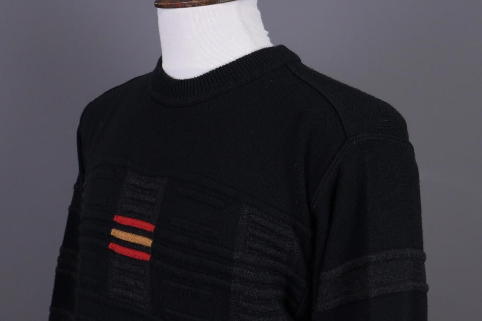 Carlo Colucci Carlo Colucci Black Striped Designer Sweater Size 50 Size US M / EU 48-50 / 2 - 8 Thumbnail