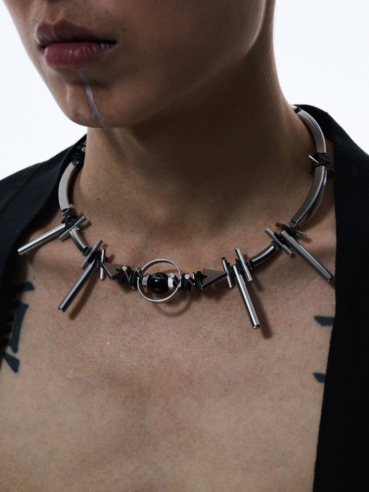Other Cyberpunk Apocalypse Mech Design Titanium Steel Necklace Size ONE SIZE - 1 Thumbnail