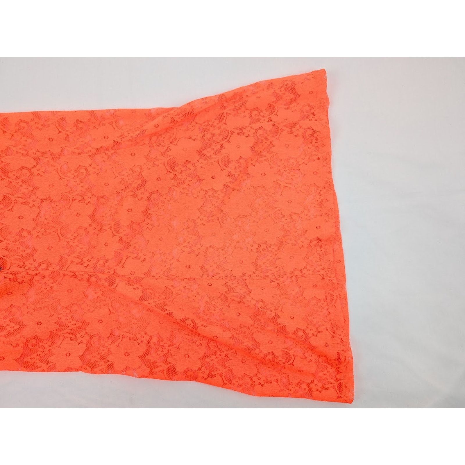 Balenciaga o1rshd1 Stretch Lace Short Dress in Fluo Orange Size L / US 10 / IT 46 - 12 Thumbnail