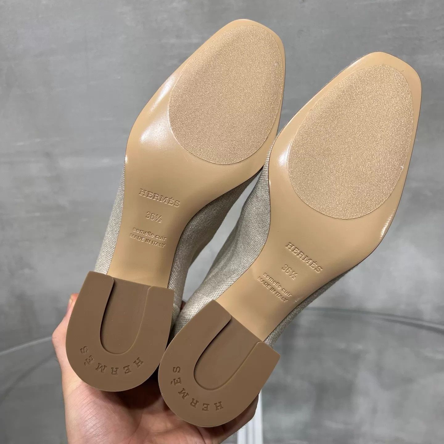 Hermes Hermes Ivory Logo Knit Ankle Boots 36.5 EU Size US 6 / IT 36 - 7 Thumbnail