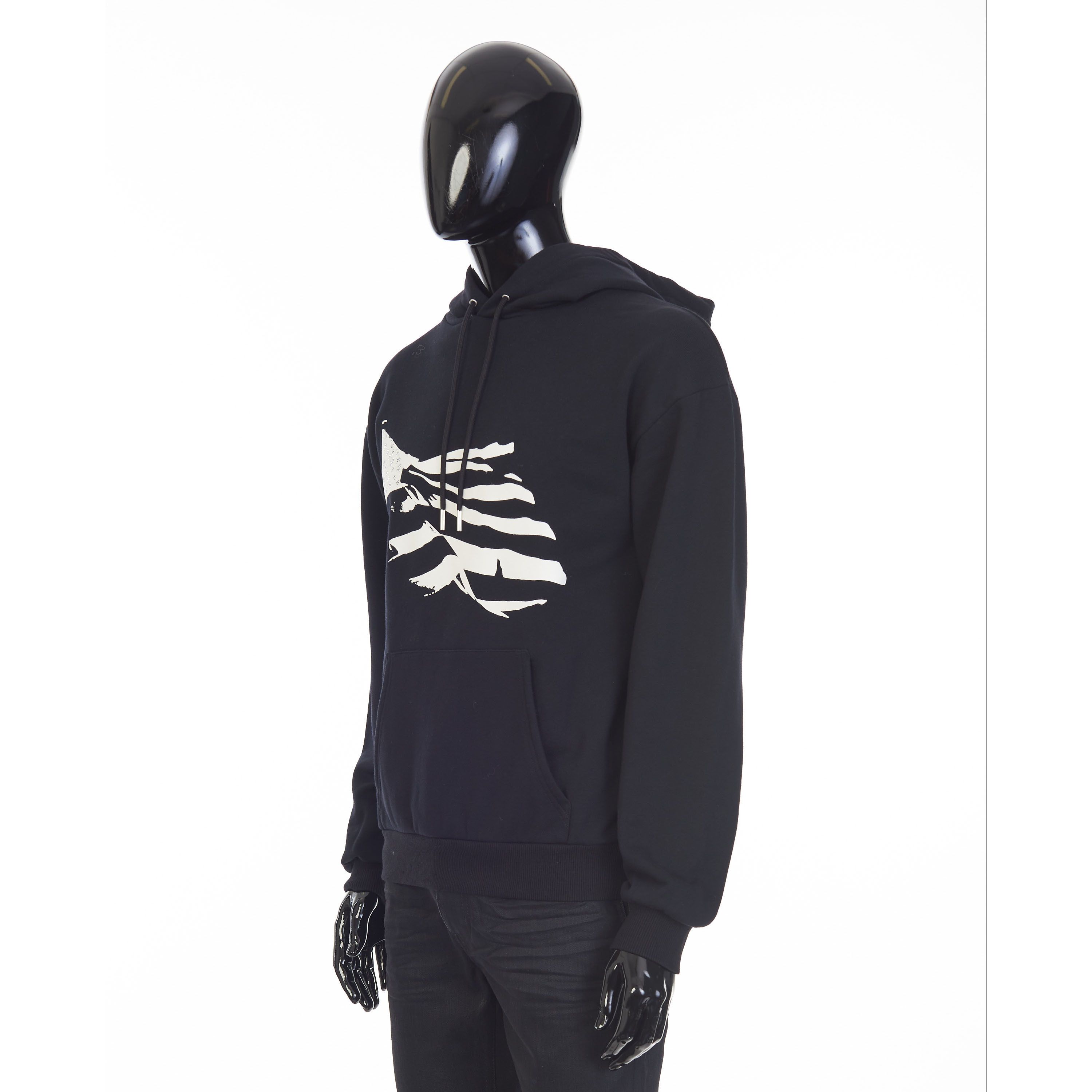 Celine Black Hoodie Sweatshirt - Flag Print, Rhinestone Embroidery Size US S / EU 44-46 / 1 - 2 Thumbnail