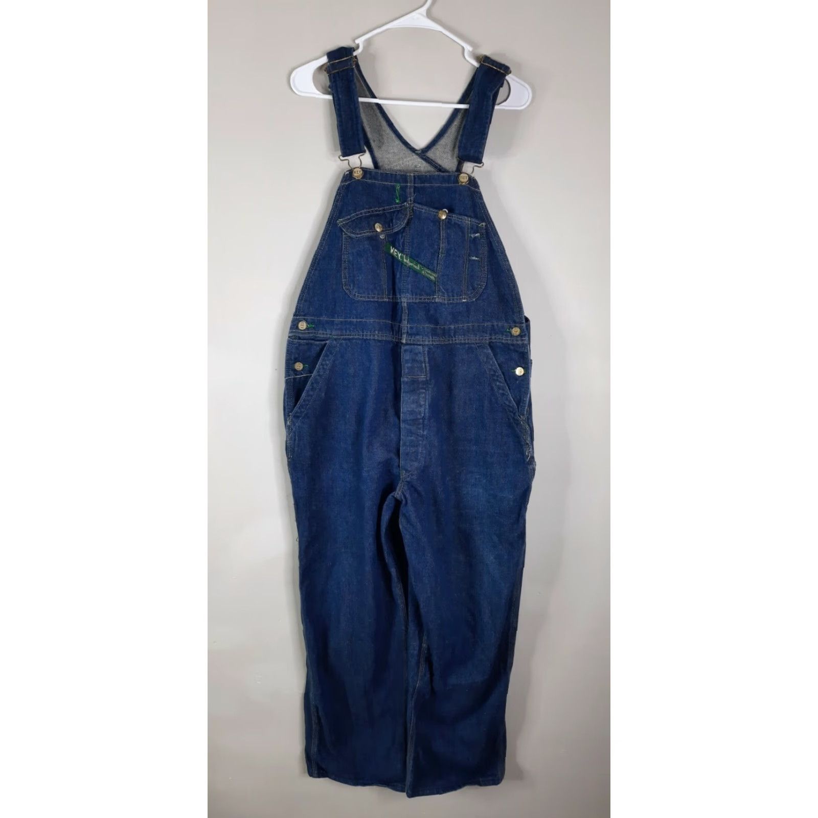 Vintage VINTAGE Key Imperial Work Farm Hipster Trucker Bib Overalls Mens 40x30 Denim Size US 40 / EU 56 - 6 Thumbnail