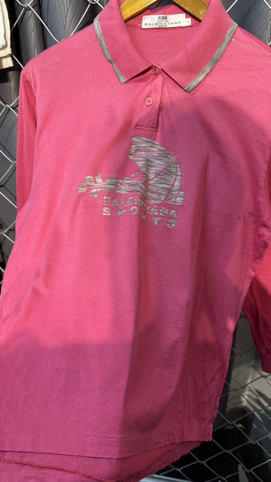 Balenciaga BALENCIAGA SPORTS PARIS POLO SHIRT PINK LARGE Size US L / EU 52-54 / 3 - 2 Thumbnail