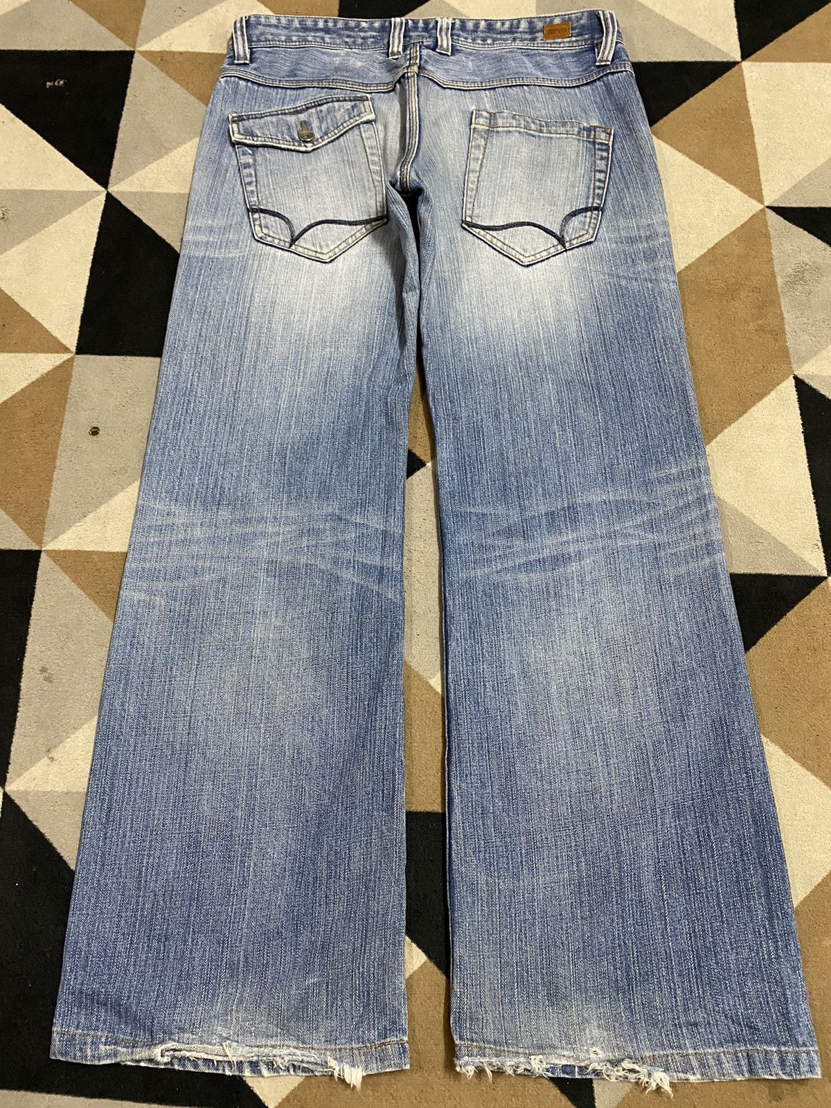 Japanese Brand Vintage Nicole Club Men Distressed Wide leg Jeans Size US 34 / EU 50 - 2 Thumbnail