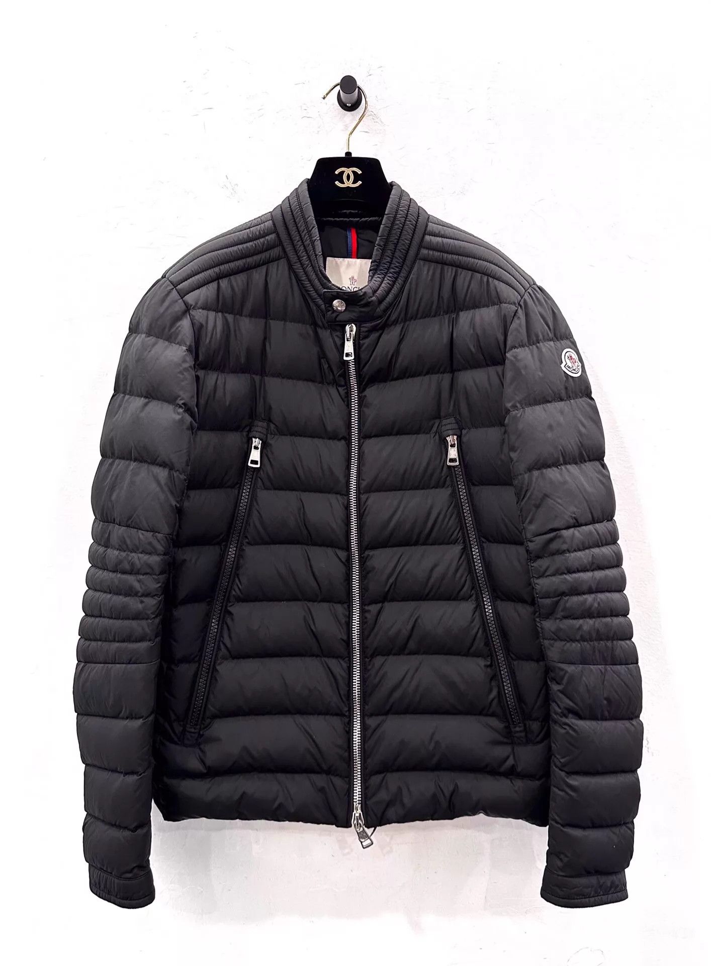 Moncler Moncler Amiot Biker Down Jacket Men Black Size 3 SideLogo Size US L / EU 52-54 / 3 - 1 Thumbnail