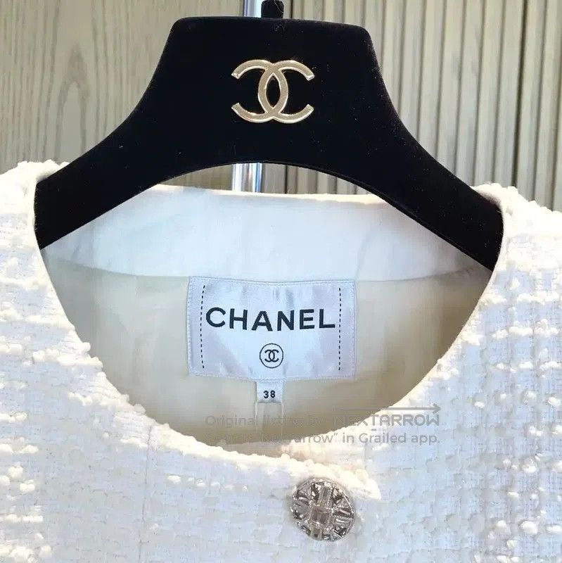 Chanel Chanel White Cotton Blend Women's Jacket . Size S / US 4 / IT 40 - 5 Thumbnail