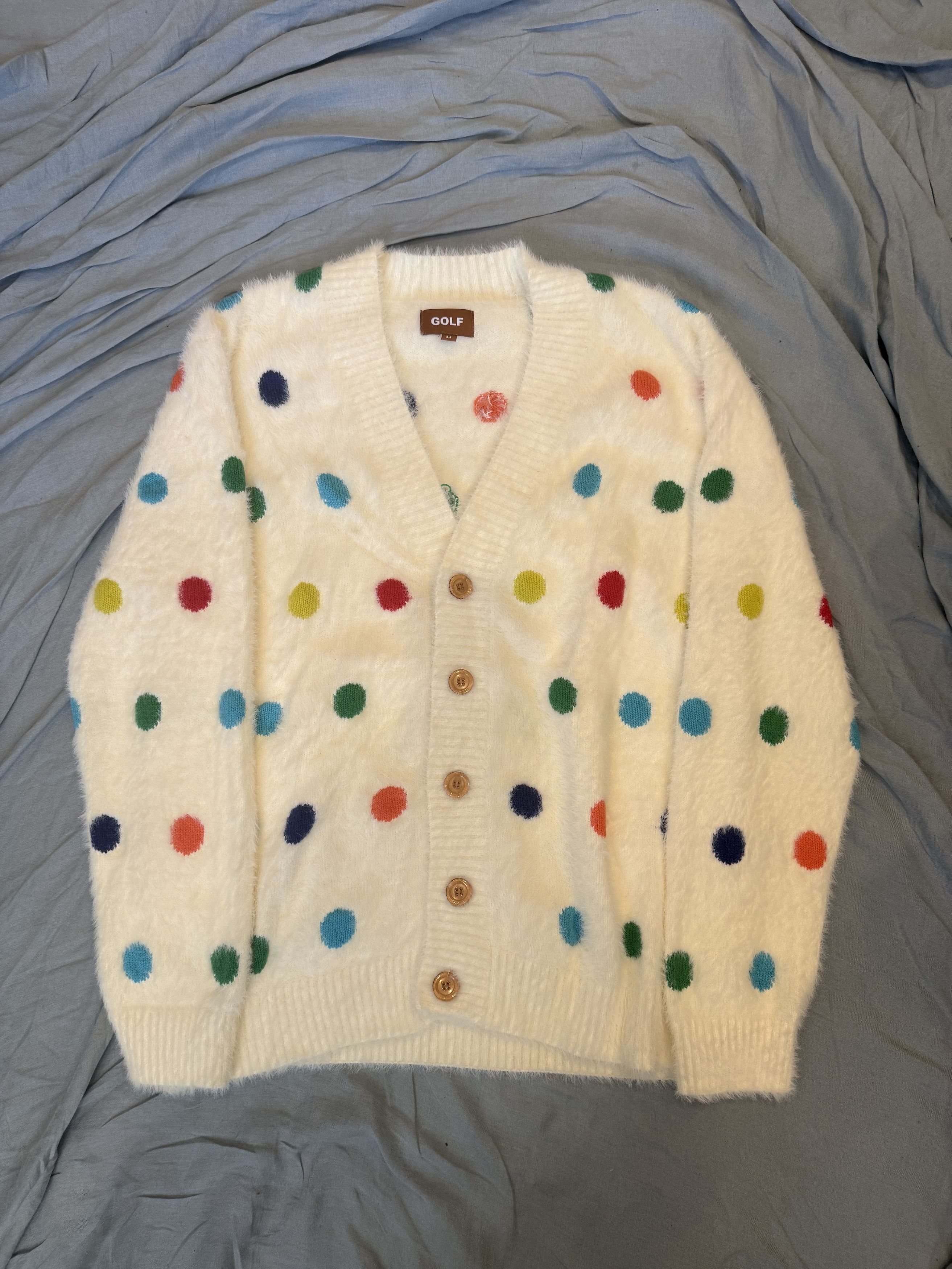 トップス STRIPED MOHAIR CARDIGAN by GOLF WANG Golf Wang Black/Pink Striped Mohair Cardigan Love | Depop