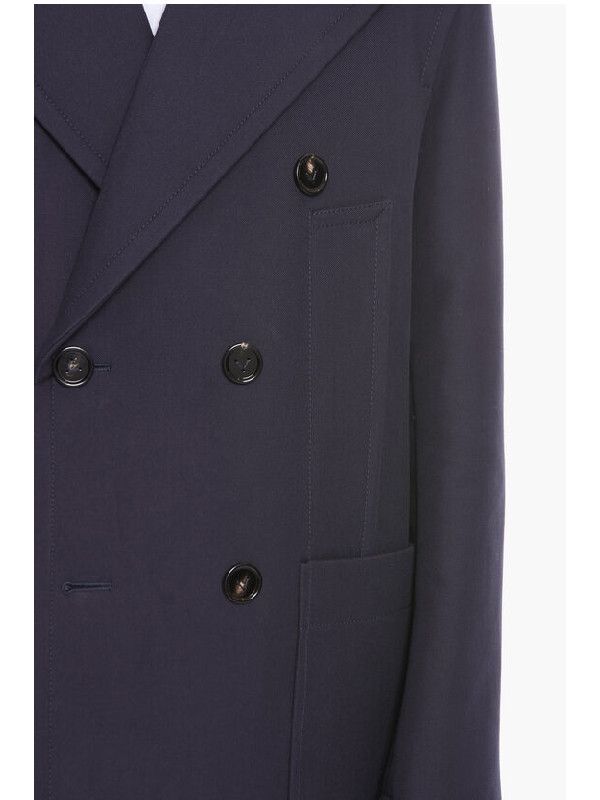 Bottega Veneta o1n1vont0925 Curved Shape Cotton Twill Coat in Navy Size US S / EU 44-46 / 1 - 3 Thumbnail
