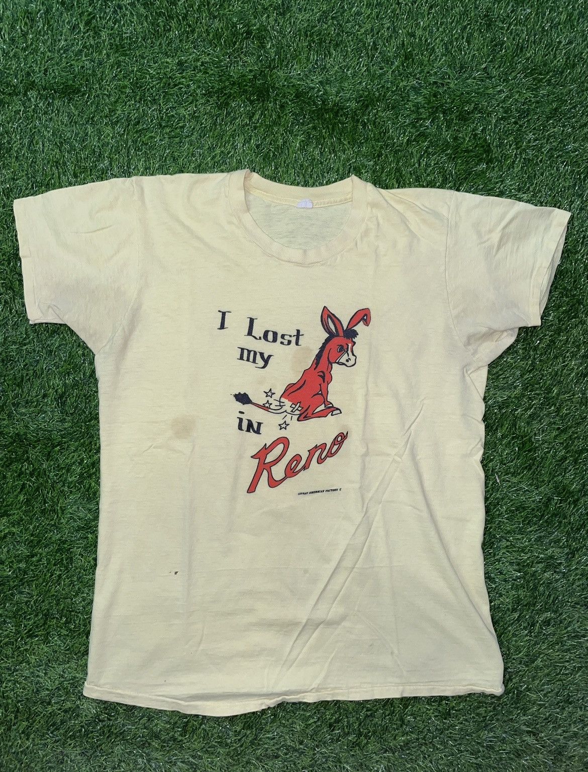 Vintage Vintage 1970s I Lost My Ass In Reno Tee Shirt Size XL Size US XL / EU 56 / 4 - 1 Thumbnail