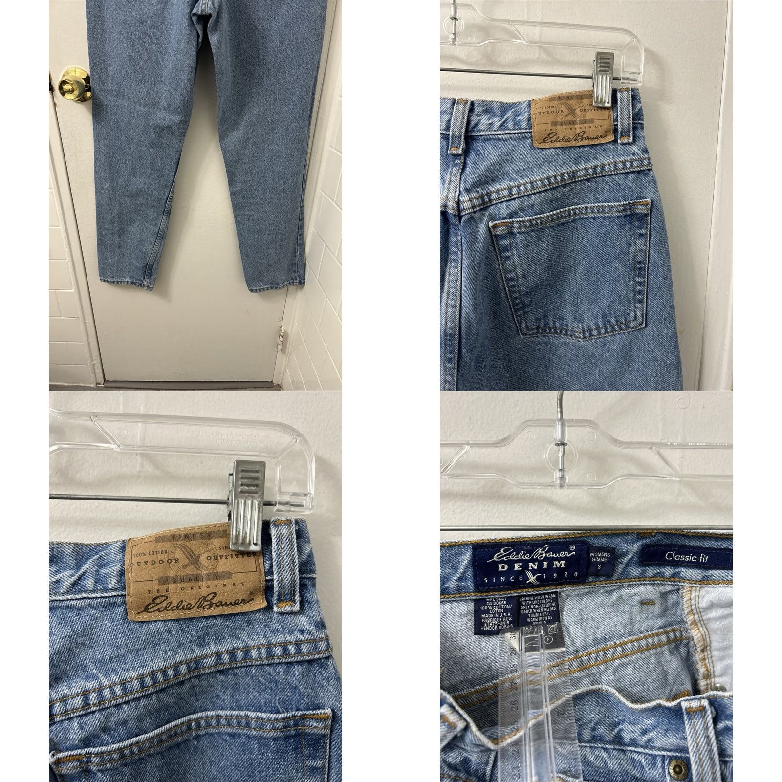 Eddie Bauer VINTAGE Eddie Bauer Jeans Womens 8x30 Light Wash Denim 100% Cotton High Rise Classic Fit 5-Pocket USA Womens Size 30" / US 8 / IT 44 - 8 Thumbnail