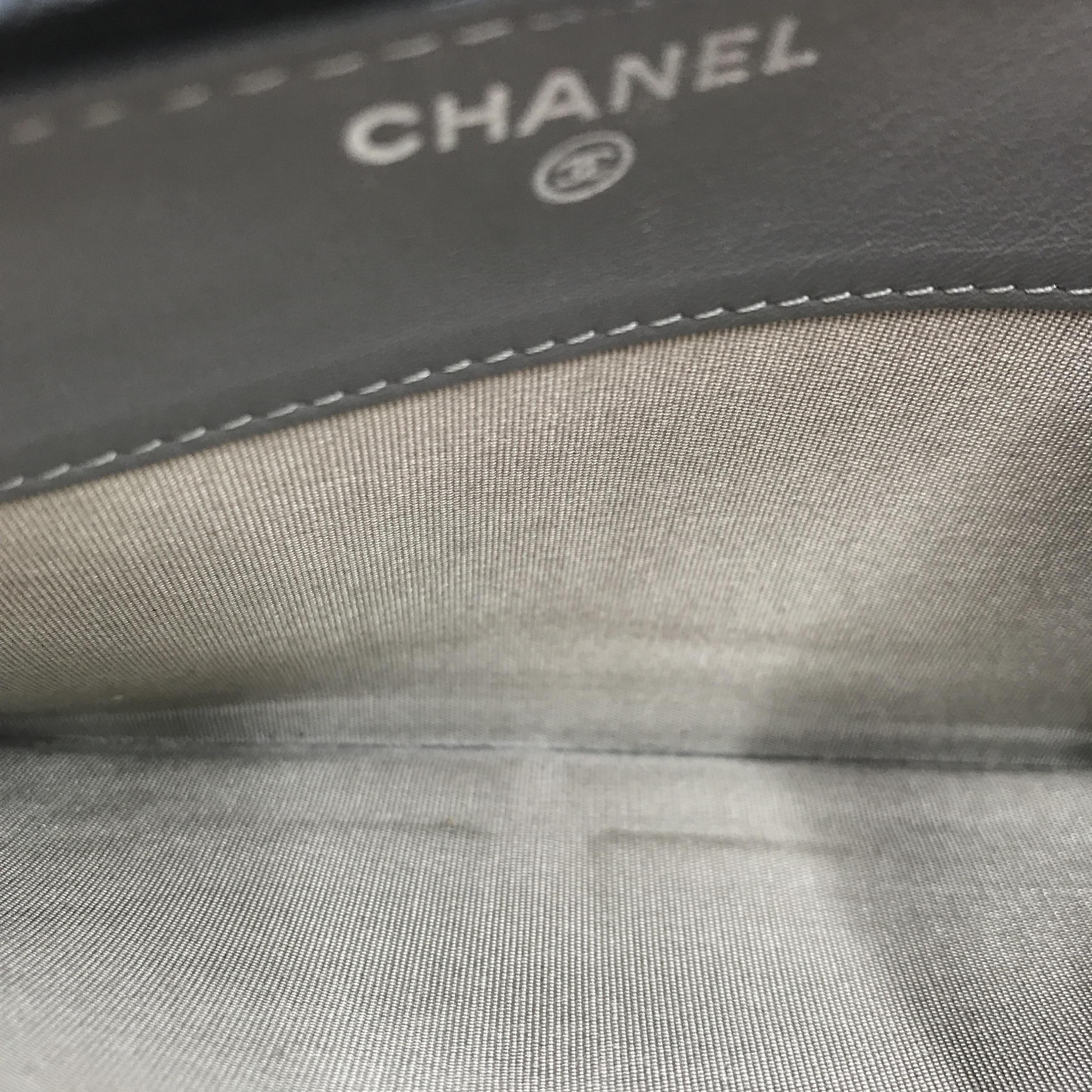 Chanel Lambskin Quilted Large Gusset Zip Around Wallet