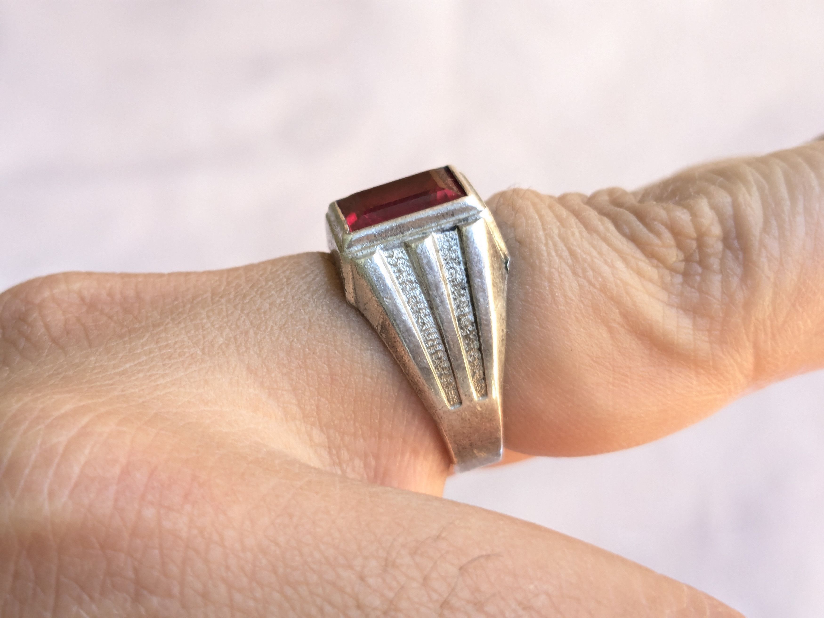 Jewelry Vintage Sterling Silver Ruby Ring Red Label Ruby 9 Size ONE SIZE - 12 Thumbnail