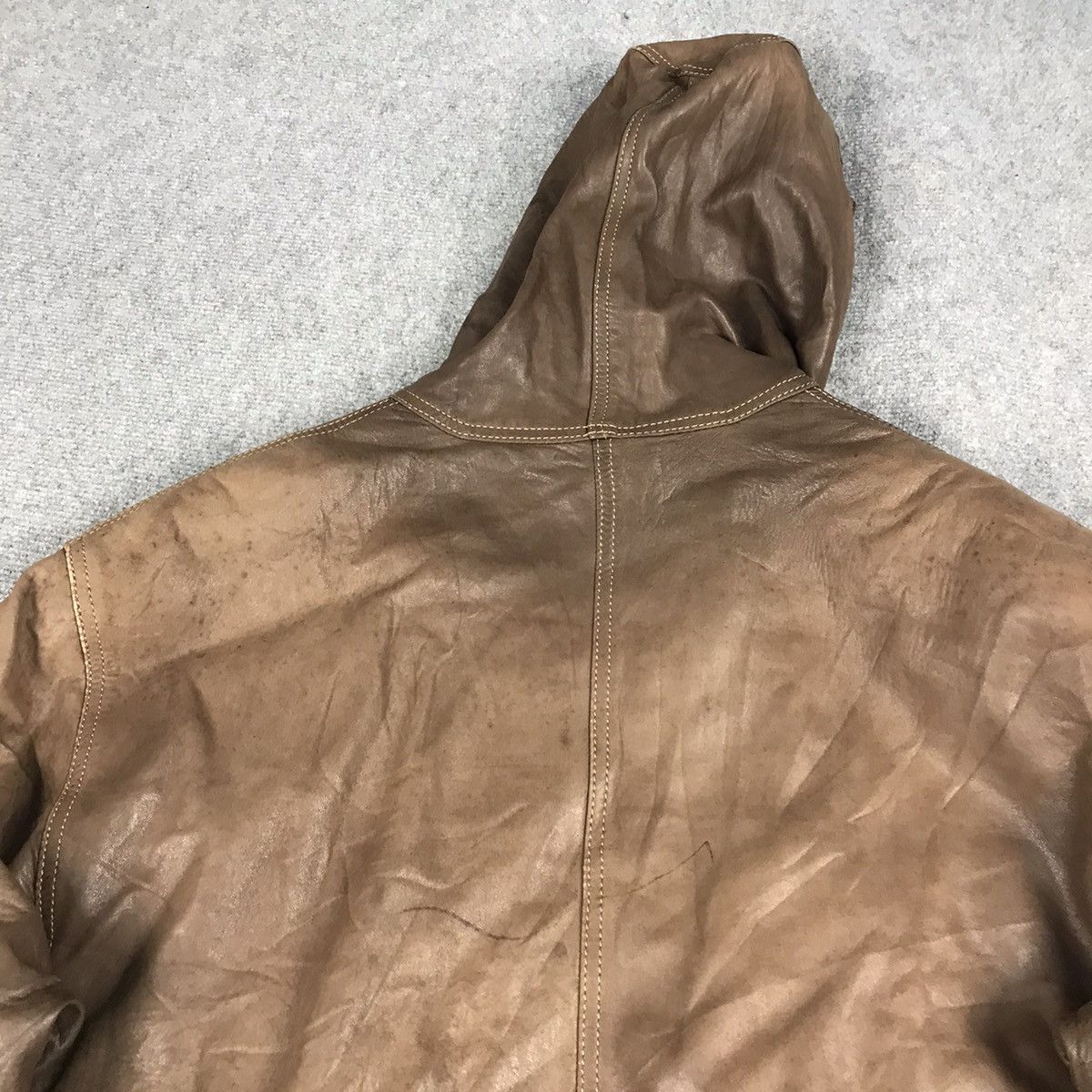 Designer × Vintage FLAG DIFUSION BY BARCELONA LEATHER PARKAS JACKET Size US L / EU 52-54 / 3 - 8 Thumbnail
