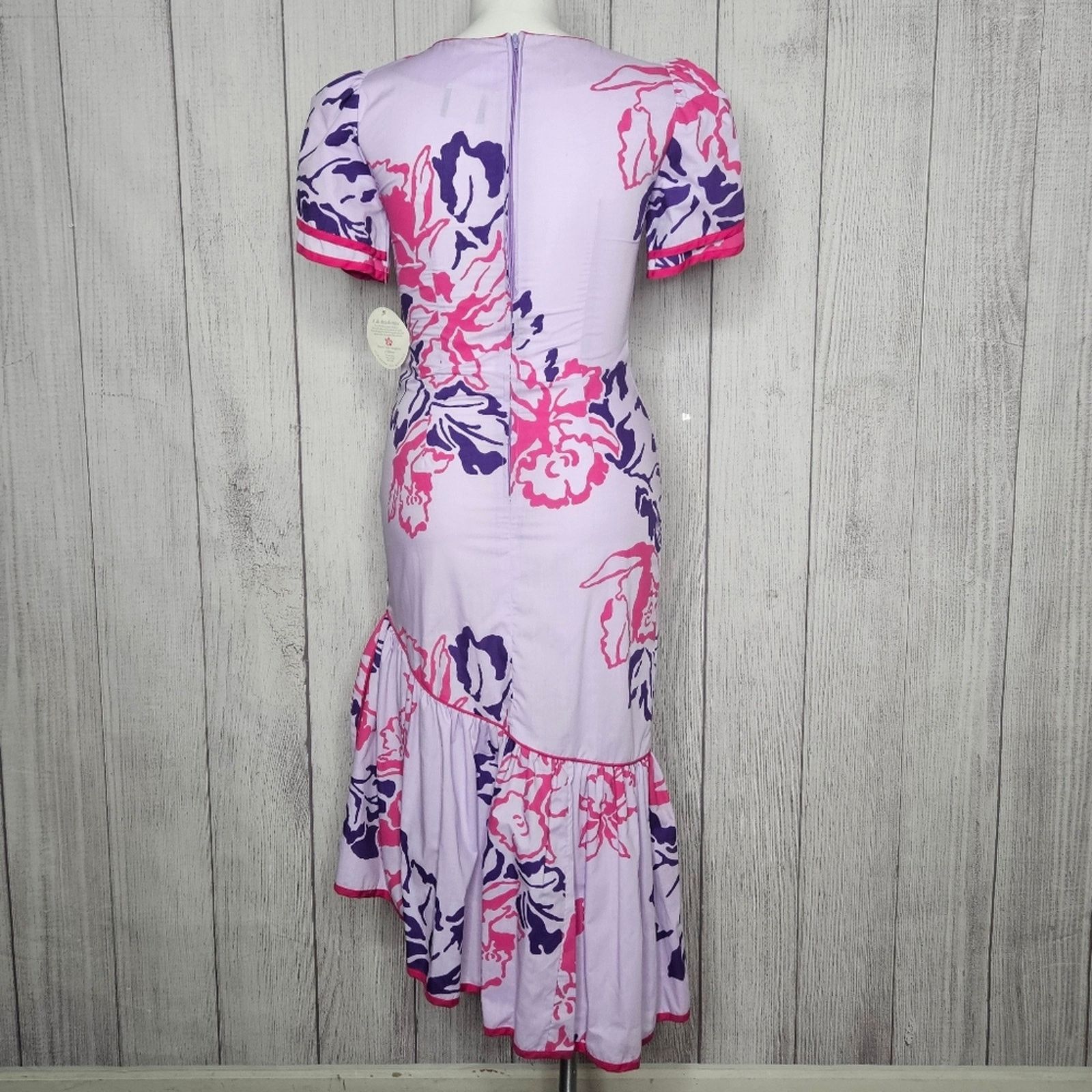 Hilo Hattie × Vintage Hilo Hattie Floral Puff Sleeve Dress w Mermaid Ruffle Hem Size XL / US 12-14 / IT 48-50 - 6 Thumbnail