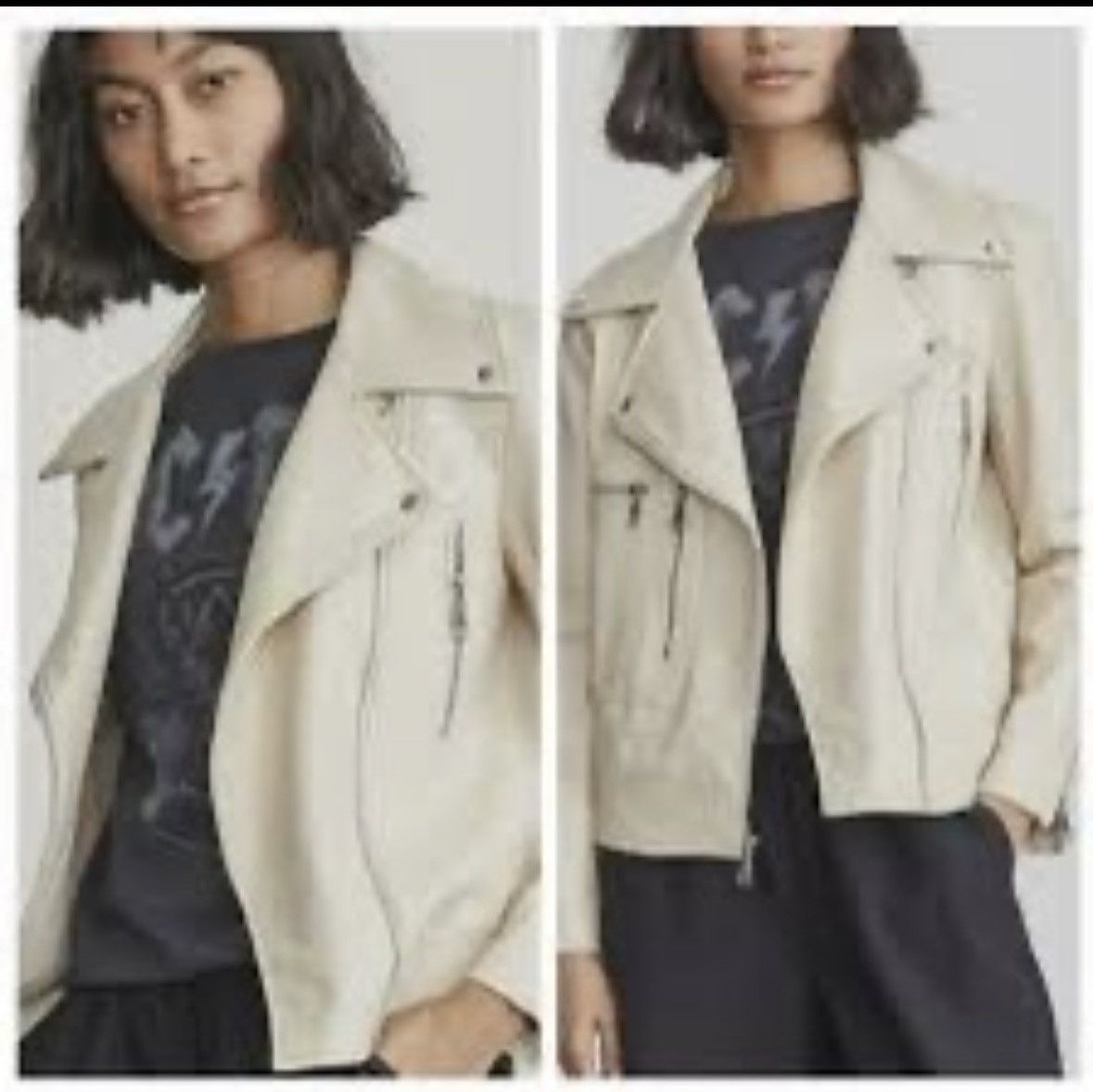 Elizabeth and James Anthropologie Elizabeth & James Faux Leather Moto Jacket Size XXL / US 16-18 / IT 52-54 - 13 Thumbnail