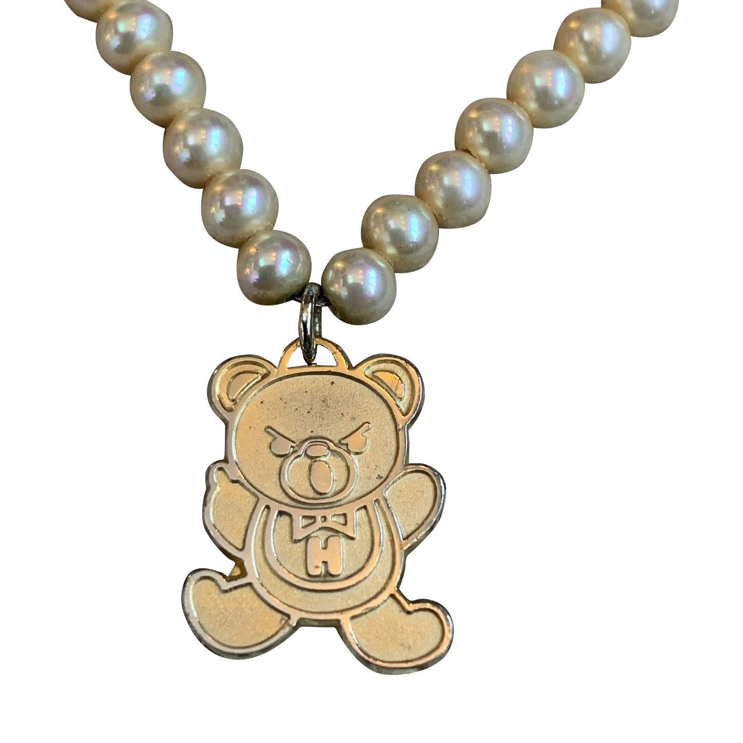 Hysteric Glamour Hysteric Glamour Gold Plated Silver Fuck Bear Pearl Necklace Size ONE SIZE - 1 Thumbnail