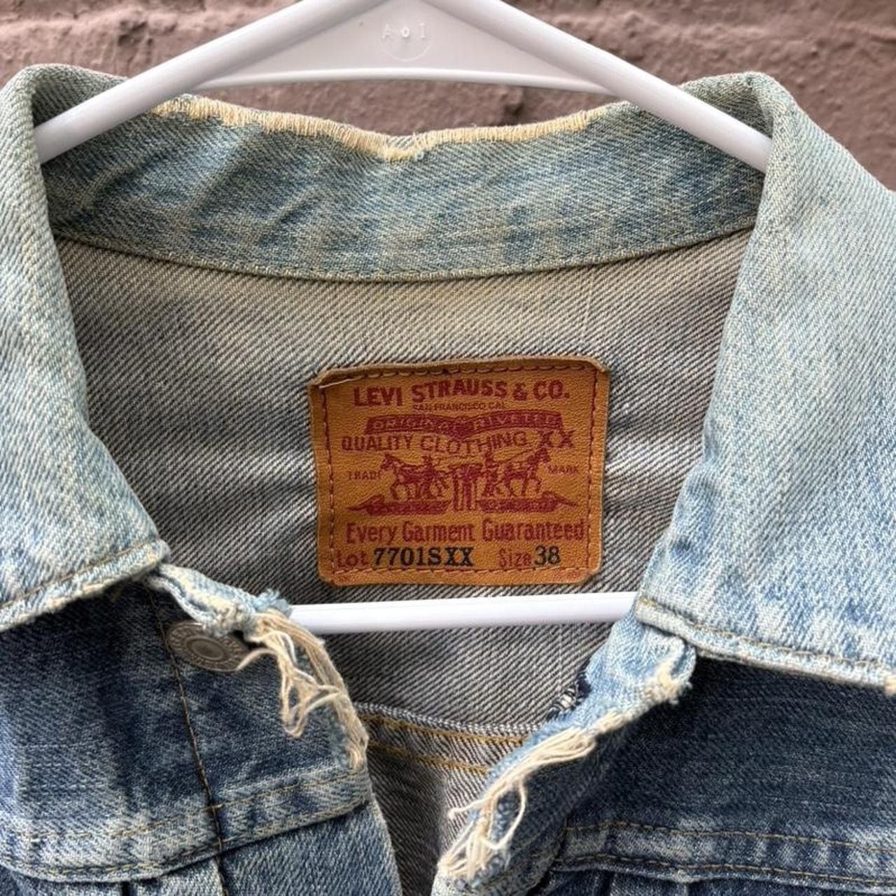 Levi's 90s Levi’s 7701SXX Type 1 Made In Japan Big E Denim Jacket Size US S / EU 44-46 / 1 - 6 Thumbnail