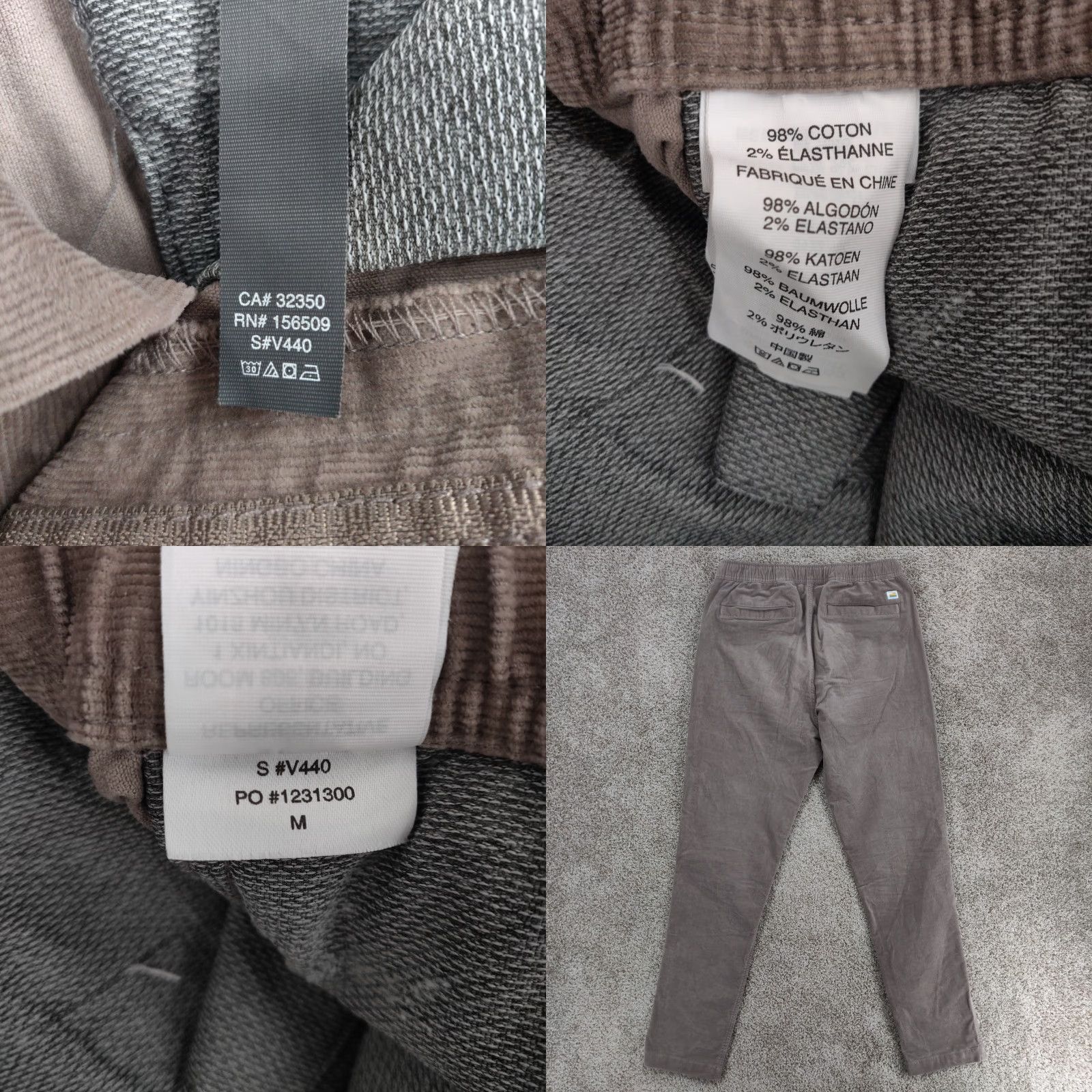 Vuori Vuori Mens Pants Chino Corduroy Brown 30x30 Regular Inseam 30 Elastic Waist Comfort Pockets Size US 31 - 9 Thumbnail