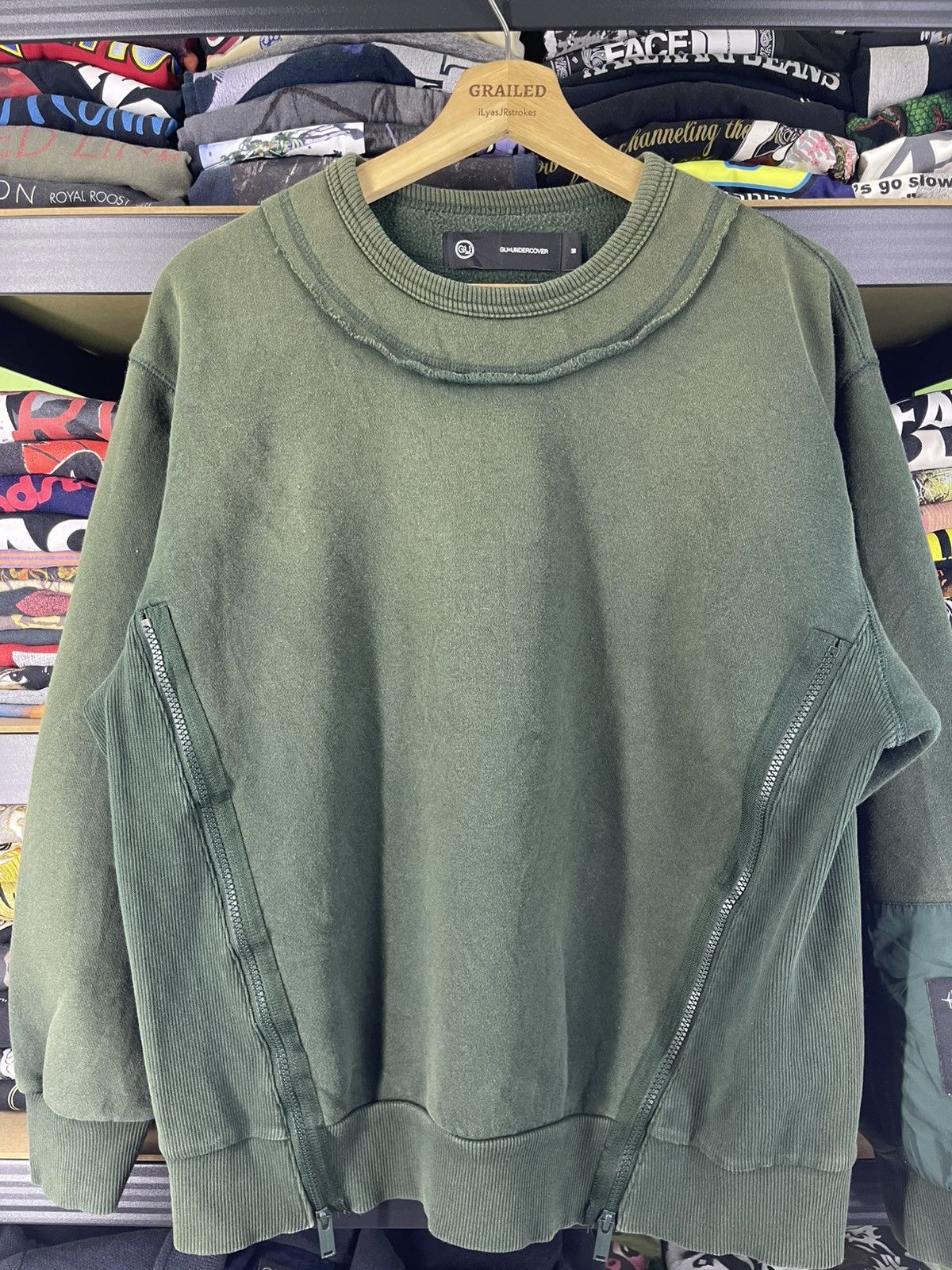 GU × Undercover GU x Undercover Dark Green Design Sweatshirt Size US M / EU 48-50 / 2 - 7 Thumbnail