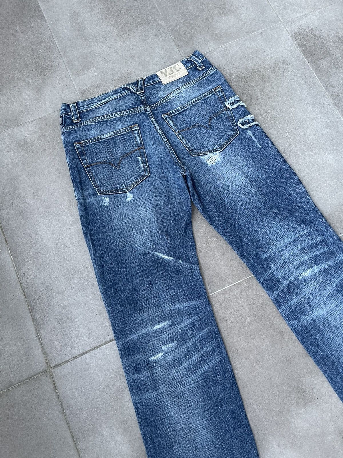 Versace Versace Jeans Couture Distressed Light Indigo Denim Pants Size US 32 / EU 48 - 14 Thumbnail