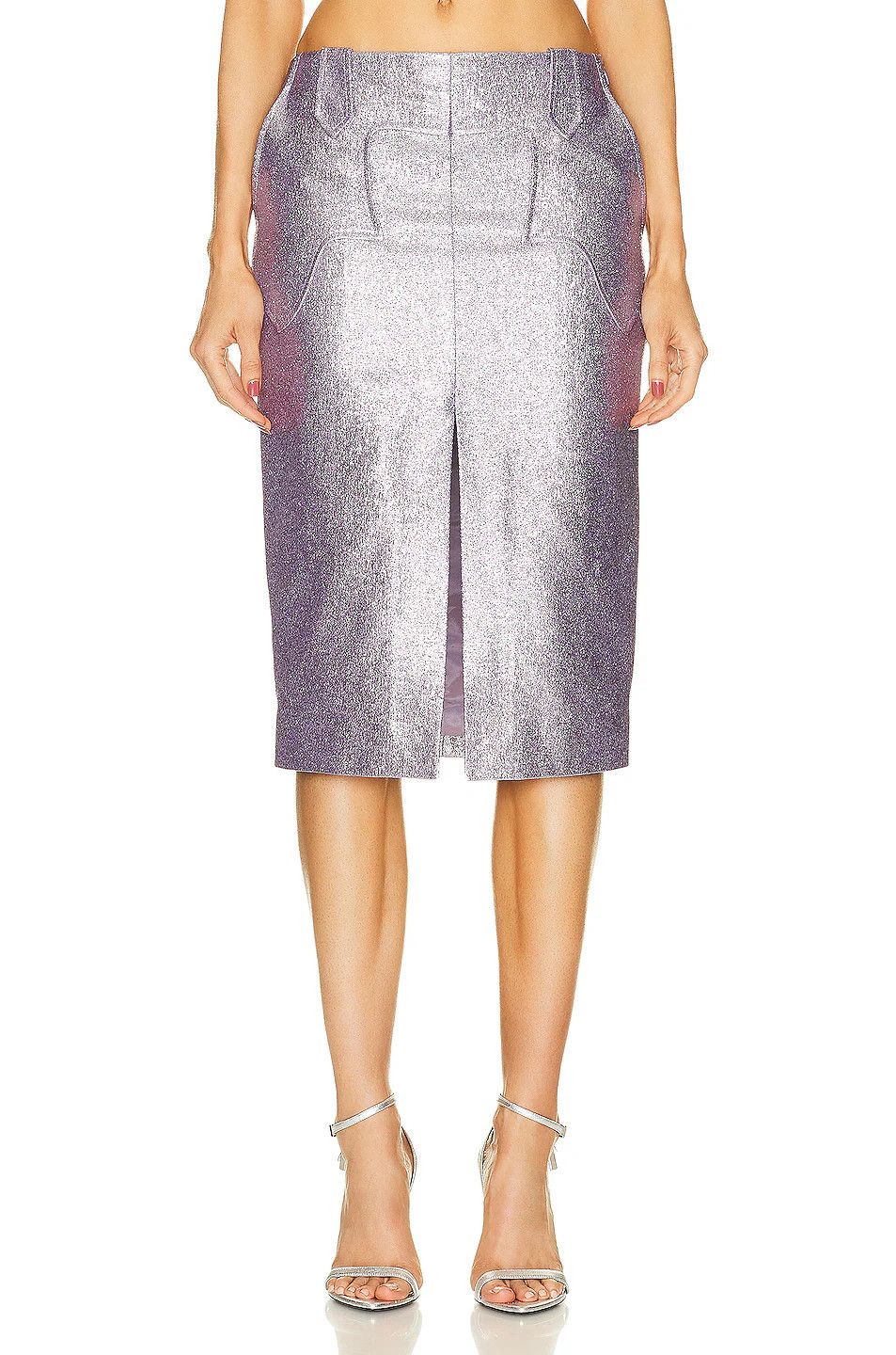 Tom Ford o1w1db10225 GC5691 Midi Skirt in Light Lilac Size 25" / US 0 / IT 36 - 1 Thumbnail