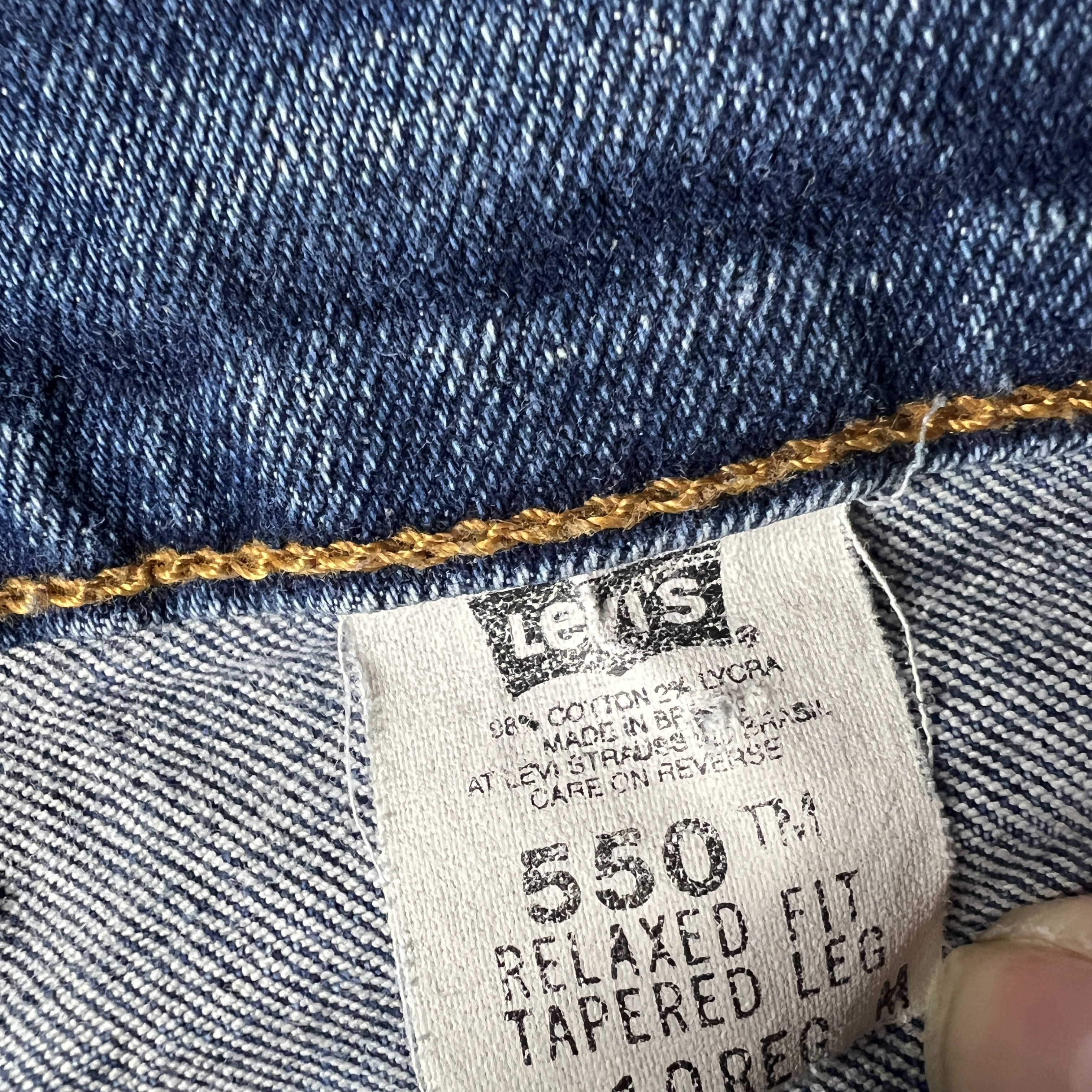 Levi's VTG 90s Levi's Jeans 550 Relaxed Tapered Blue Stretch Denim Size 30" / US 8 / IT 44 - 10 Thumbnail