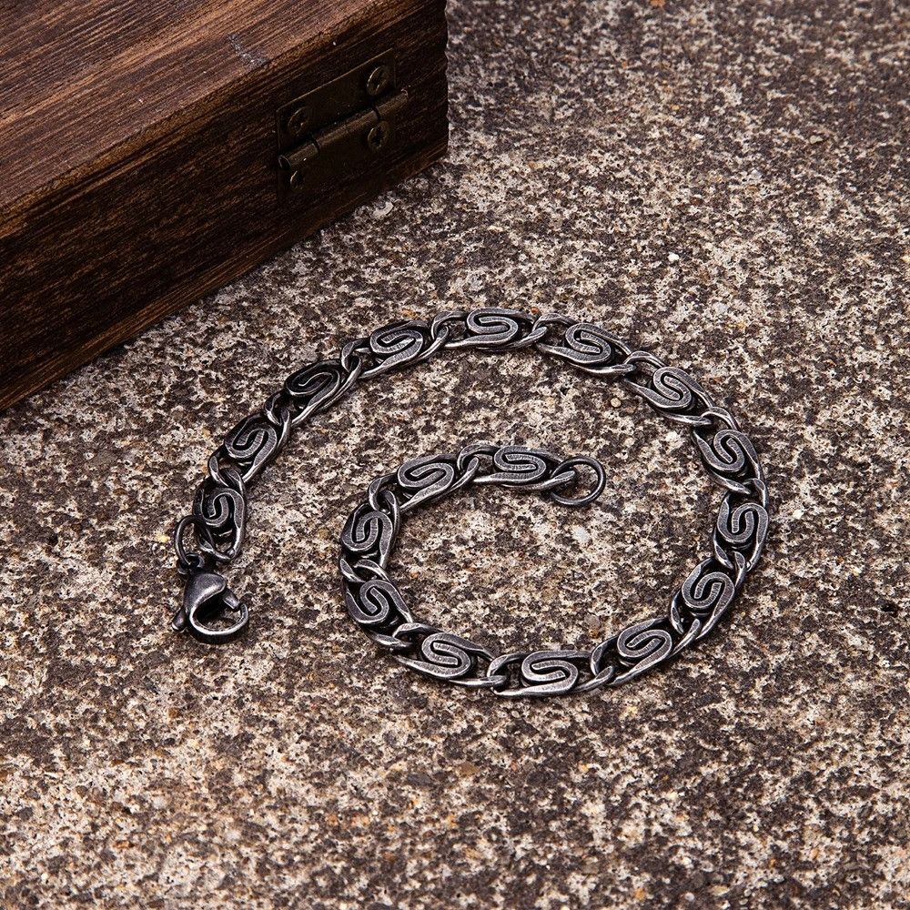 Other Vintage Oxidized Black Chain Bracelet Bangles Gift For Him Size ONE SIZE - 2 Thumbnail