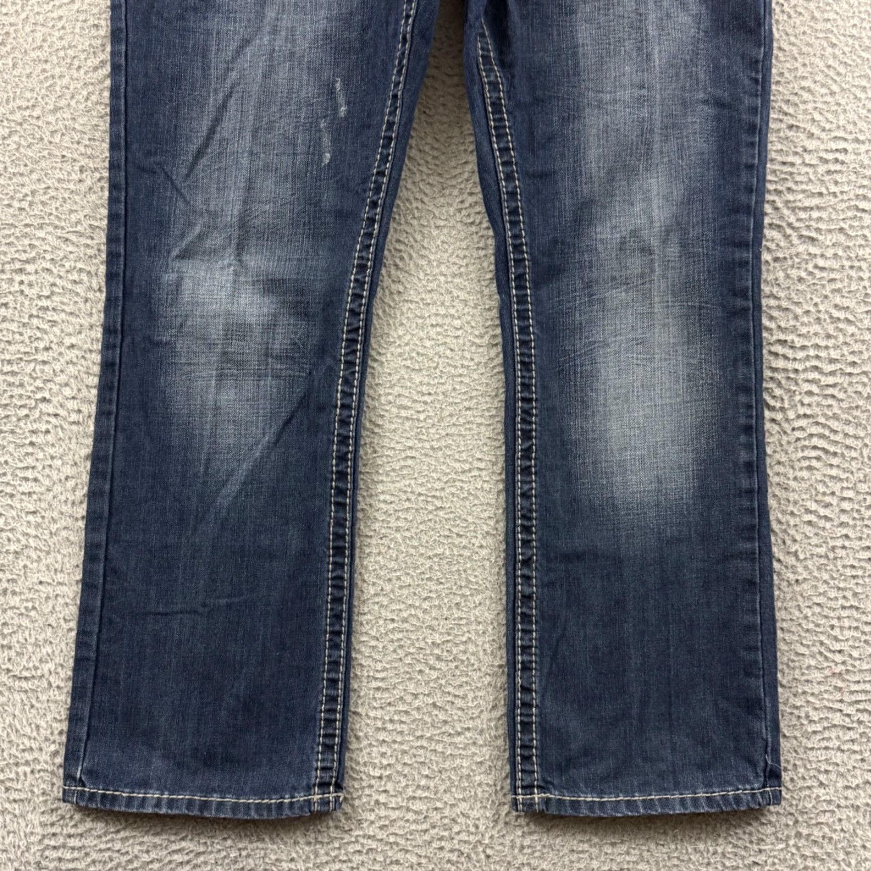 Denime Antique Rivet Jeans 38x30 Blue Bootcut Denim Western 5-Pocket Regular Mens Capable Distressed Size US 38 / EU 54 - 3 Thumbnail