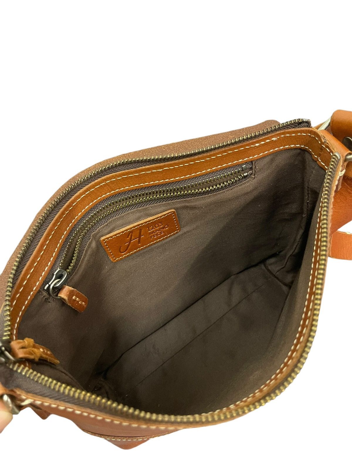 Japanese Brand Full Leather Patina 1203 Mano Fece Cross Body Bag 1🟩2 Size ONE SIZE - 20 Thumbnail