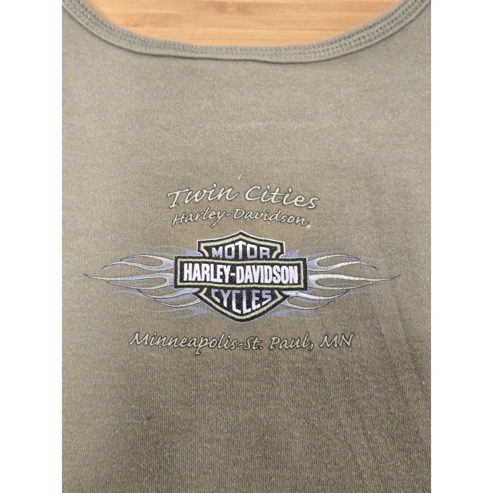 Harley Davidson Harley-Davidson Shirt Womens Medium Tank Sleeveless Green Made in USA Twin Cities Biker 1903 Crew Neck Size M / US 6-8 / IT 42-44 - 5 Thumbnail