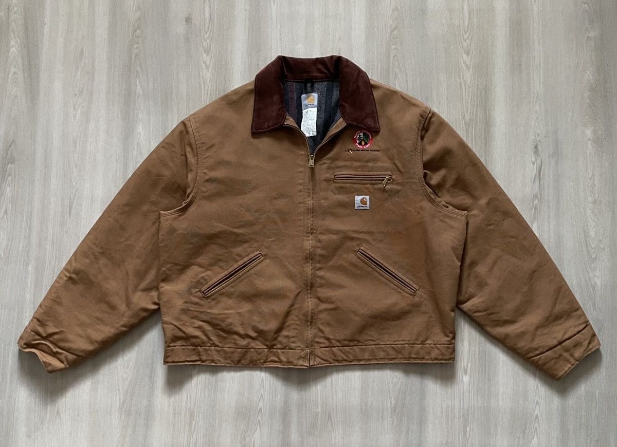 Carhartt VTG Y2K Carhartt J01 Brown Detroit Blanket Lined Sz 52USA Size US XXL / EU 58 / 5 - 1 Thumbnail