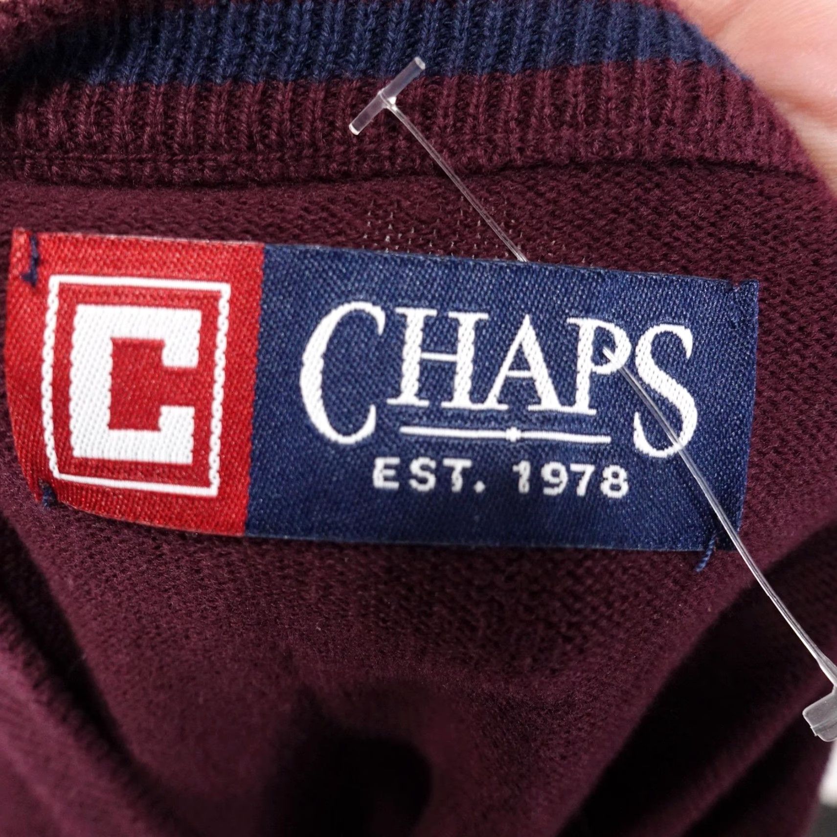 Chaps VINTAGE CHAPS Sweater Vest Shirt Mens Medium Burgundy V-Neck Cotton Embroidered Crest Logo 1978 Men Size US M / EU 48-50 / 2 - 7 Thumbnail