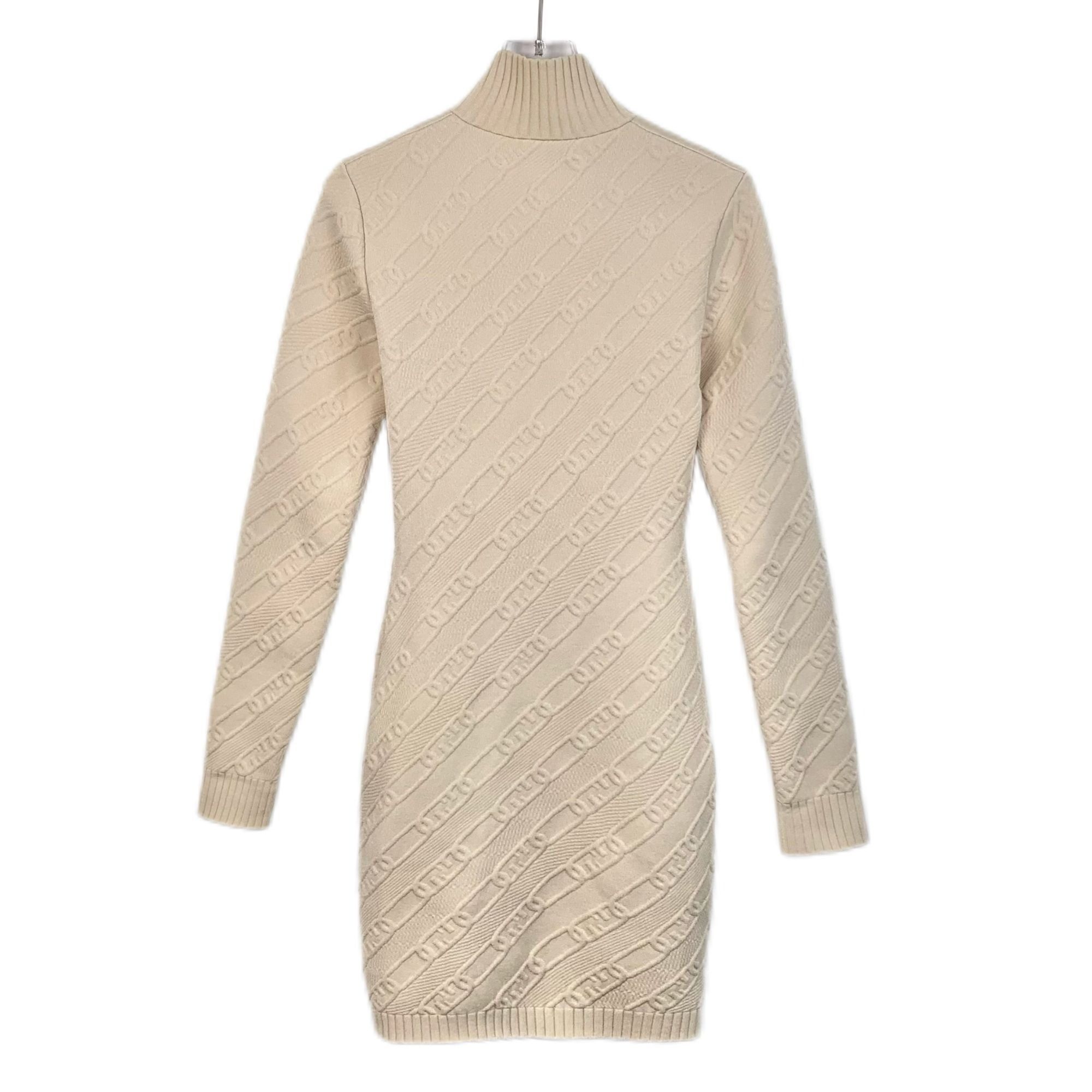 Fendi H11719 Fendi Beige Ribbed Knit Longline Cardigan Size S / US 4 / IT 40 - 2 Thumbnail