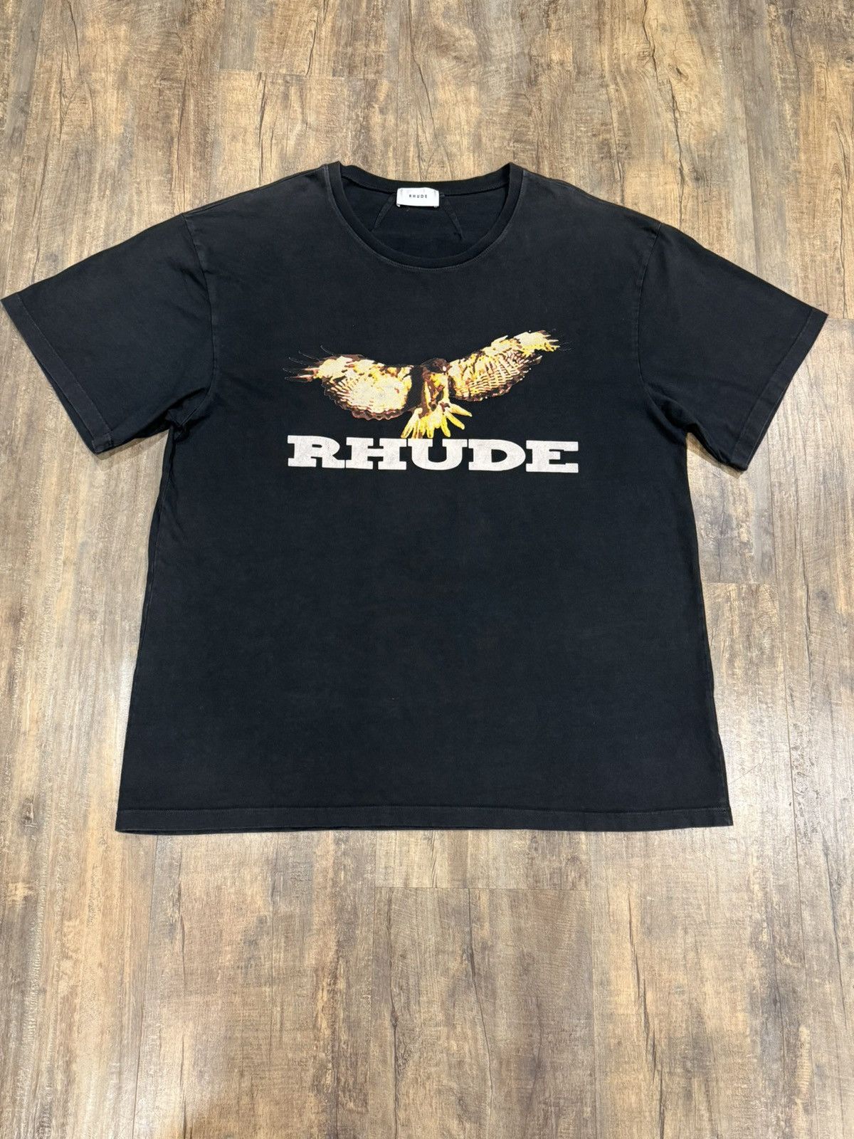 Rhude RARE Rhude Eagle Logo Black Tee RH Vintage Size US L / EU 52-54 / 3 - 1 Thumbnail