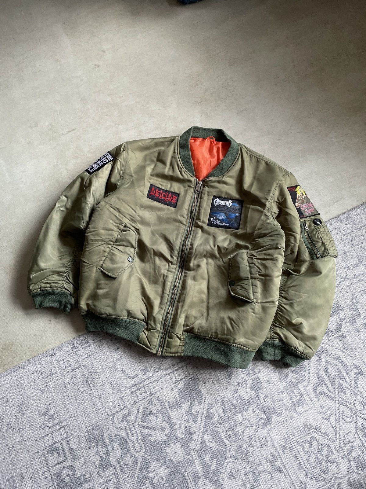 MA Vintage Rock Punk Goth Patches Army Bomber Jacket 90s - Main Image