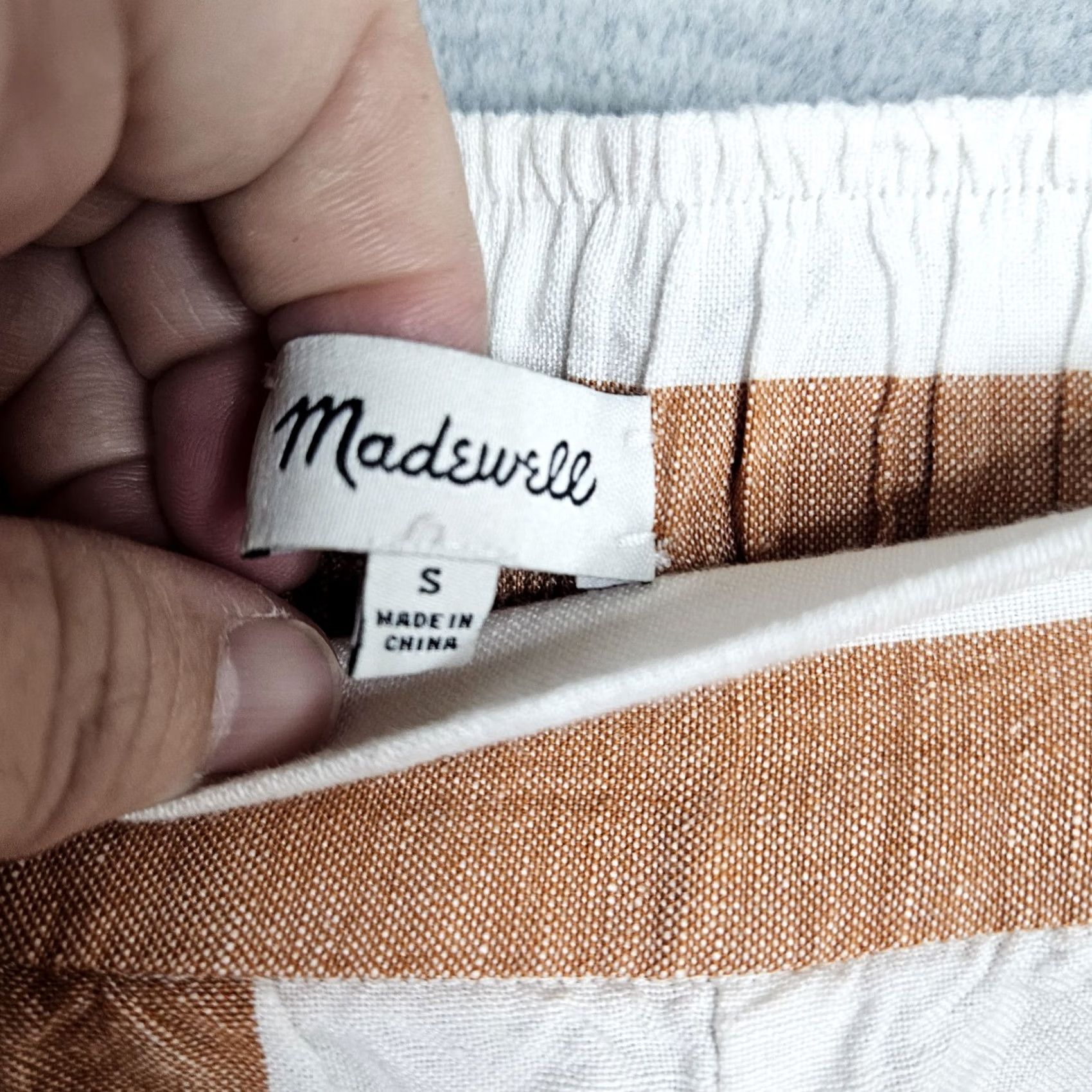 Madewell Madewell Pants Wide-Leg Striped Pull-On Linen Viscose S White Casual Womens Size S Size 28" / US 6 / IT 42 - 6 Thumbnail