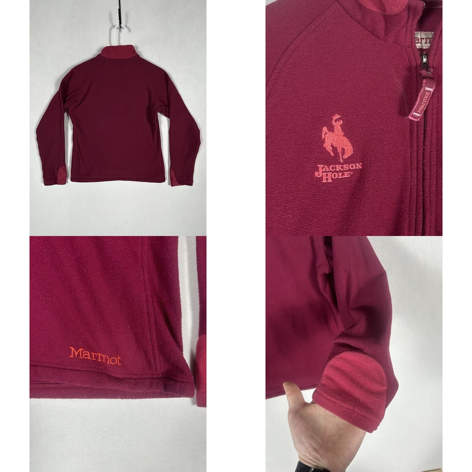 Marmot Marmot 1/4 Zip Fleece Pullover Womens Medium Red Hiking Long Sleeve Jackson Hole Sweater Casual Womens Size M / US 6-8 / IT 42-44 - 8 Thumbnail
