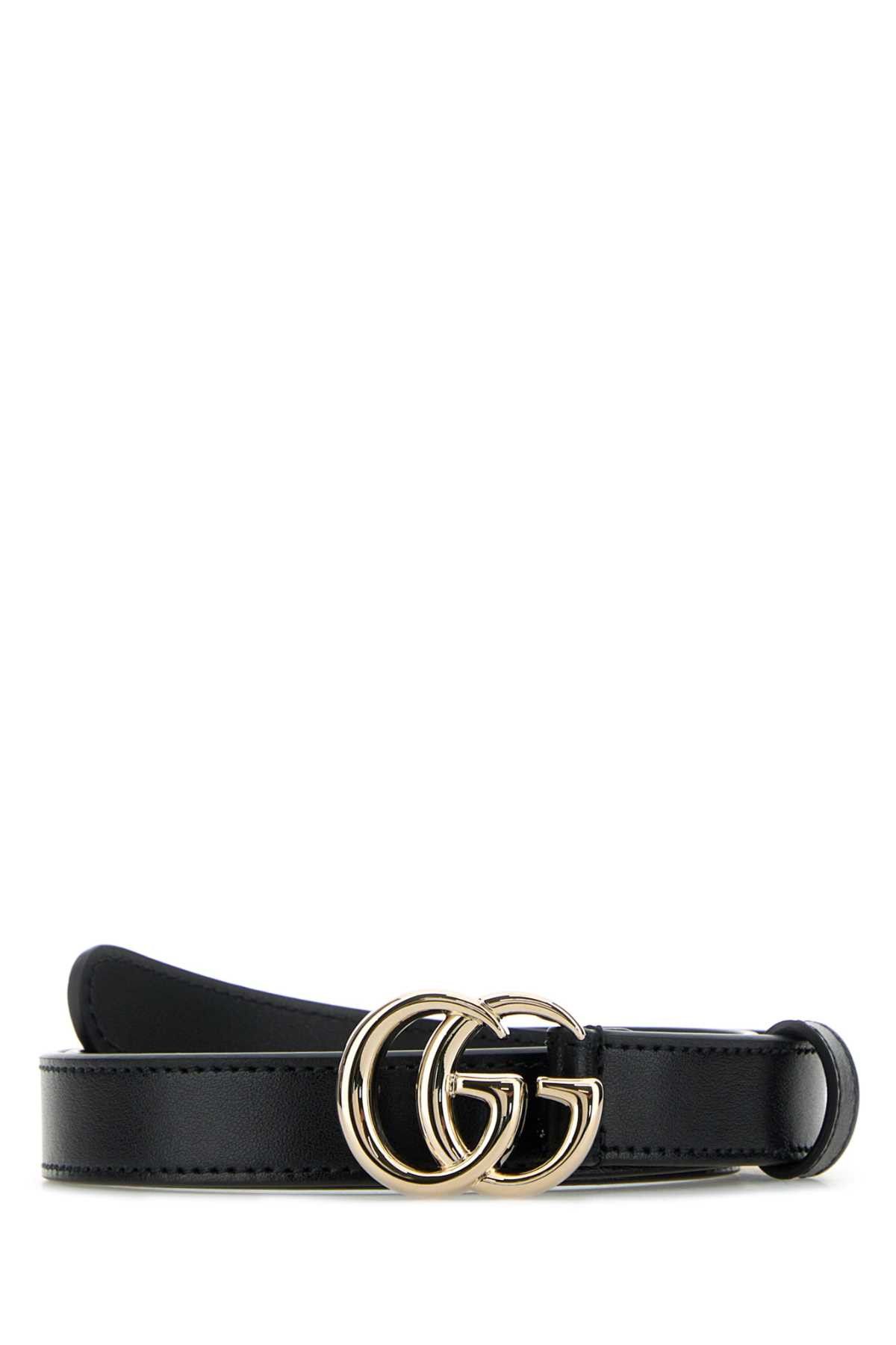 Gucci Black Leather Gg Belt Size ONE SIZE - 1 Thumbnail