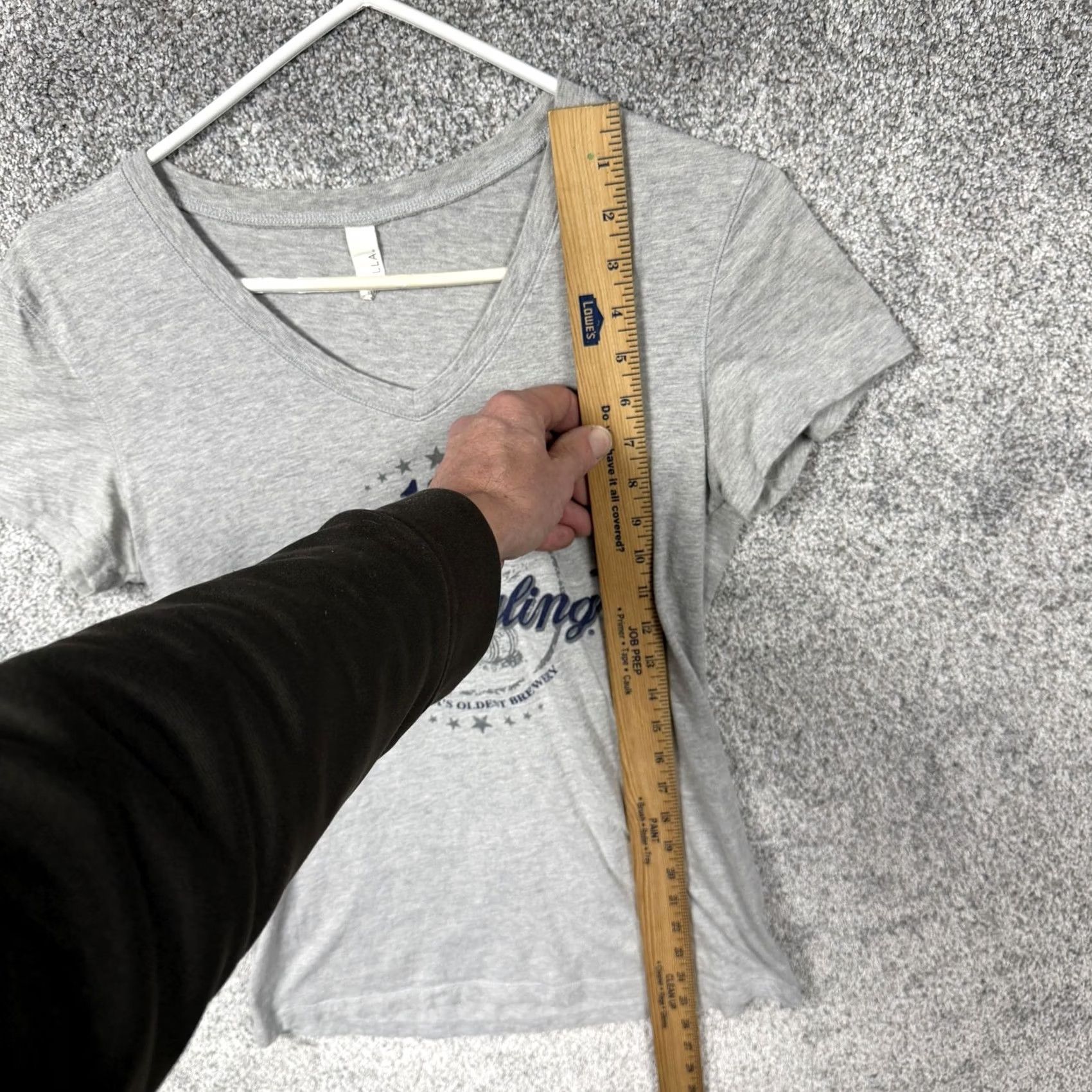 Bell Bella Yuengling Beer Graphic V-Neck T-Shirt L Women Gray Heathered Jersey Short Sleeve Casual 185th Anniversary Licorice/USA Theme Size L / US 10 / IT 46 - 2 Thumbnail